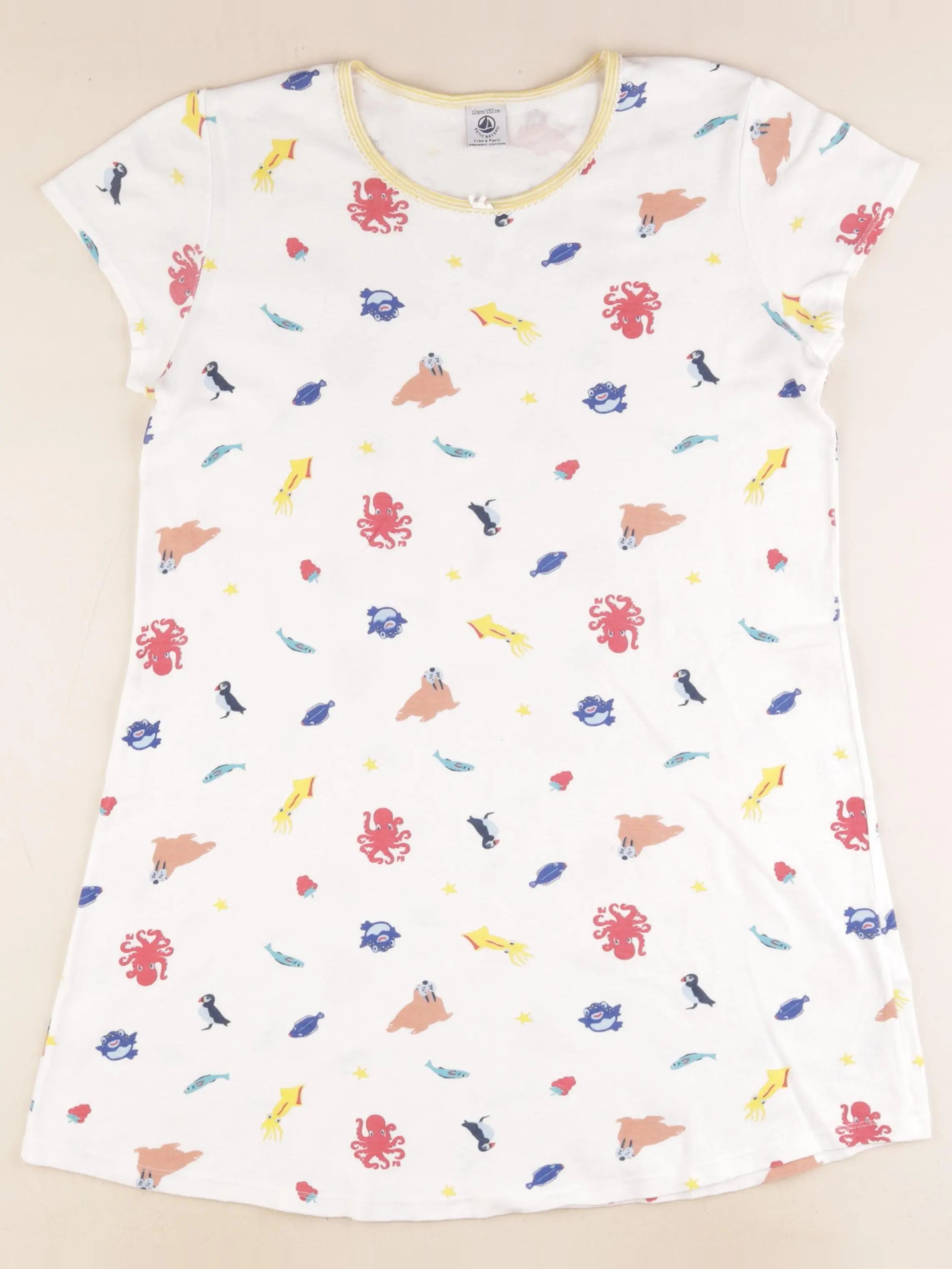 Petit Bateau - chemise de nuit coton multicolore - 12 ans