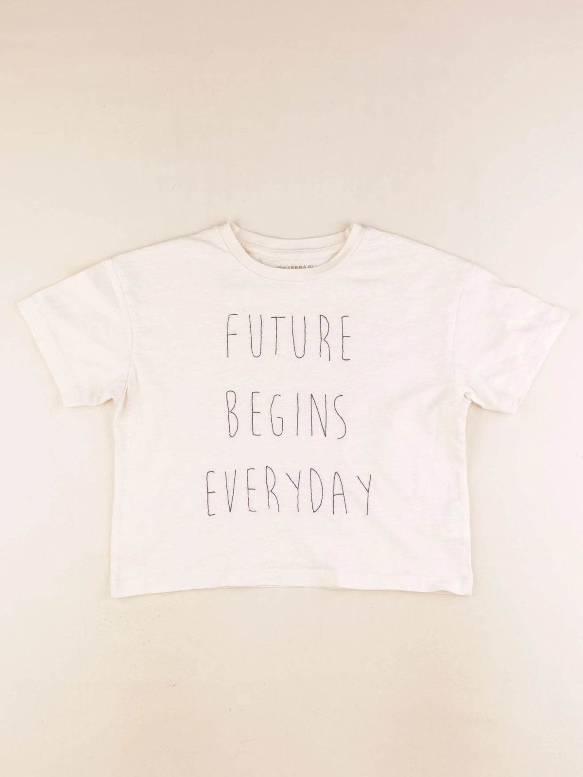 Monoprix - tee-shirt court beige - 12 ans