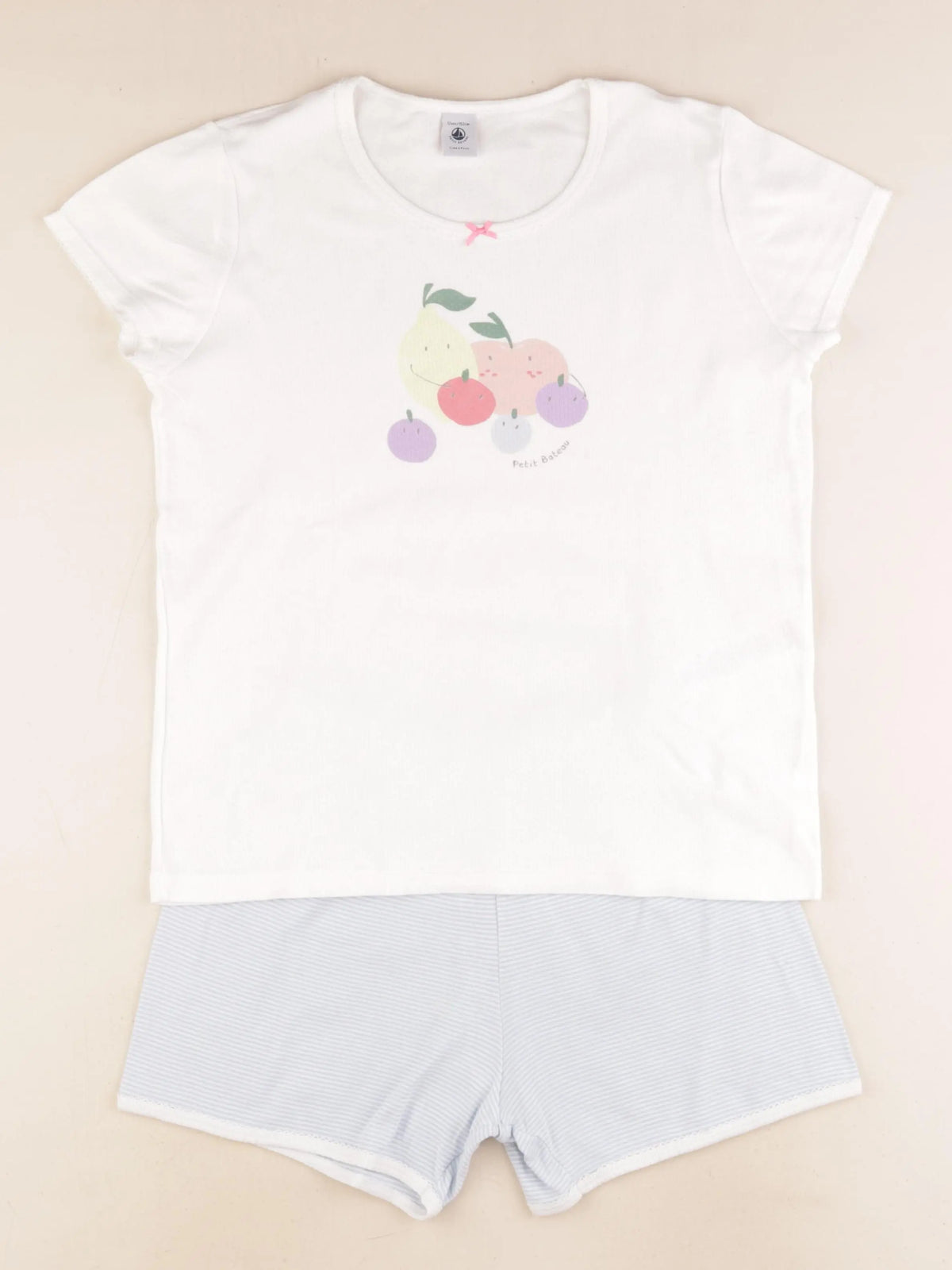Petit Bateau - pyjama coton bleu, blanc - 12 ans
