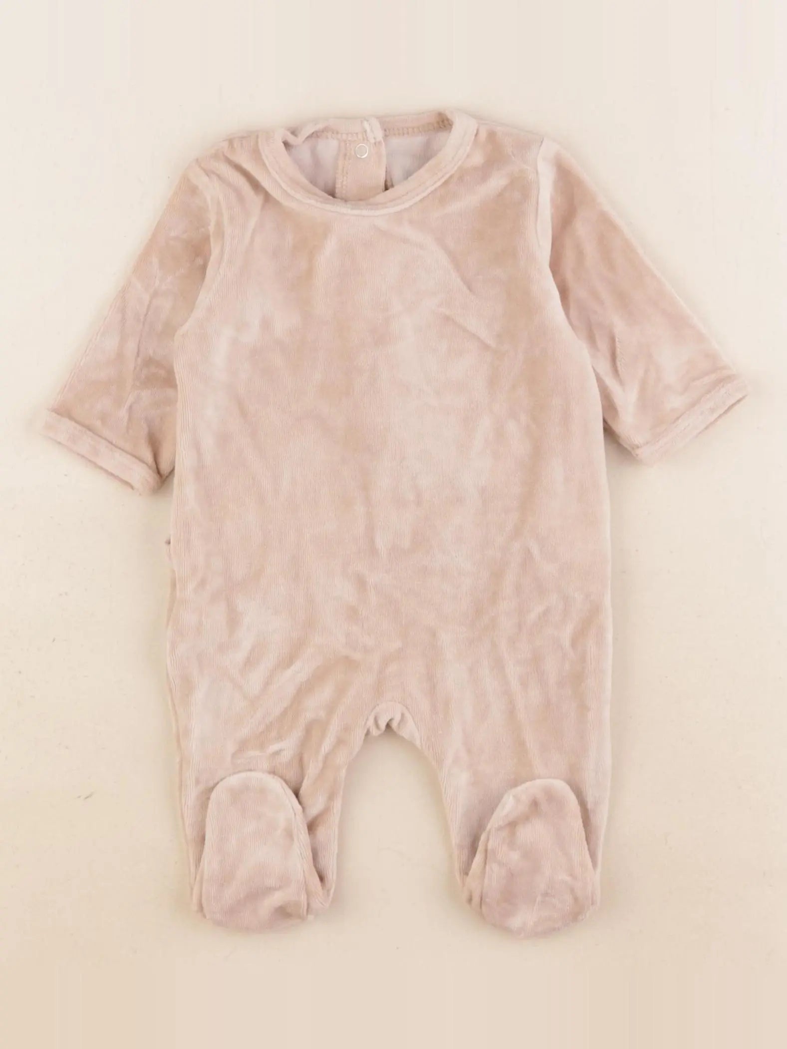 Vertbaudet - pyjama velours marron - 1 mois