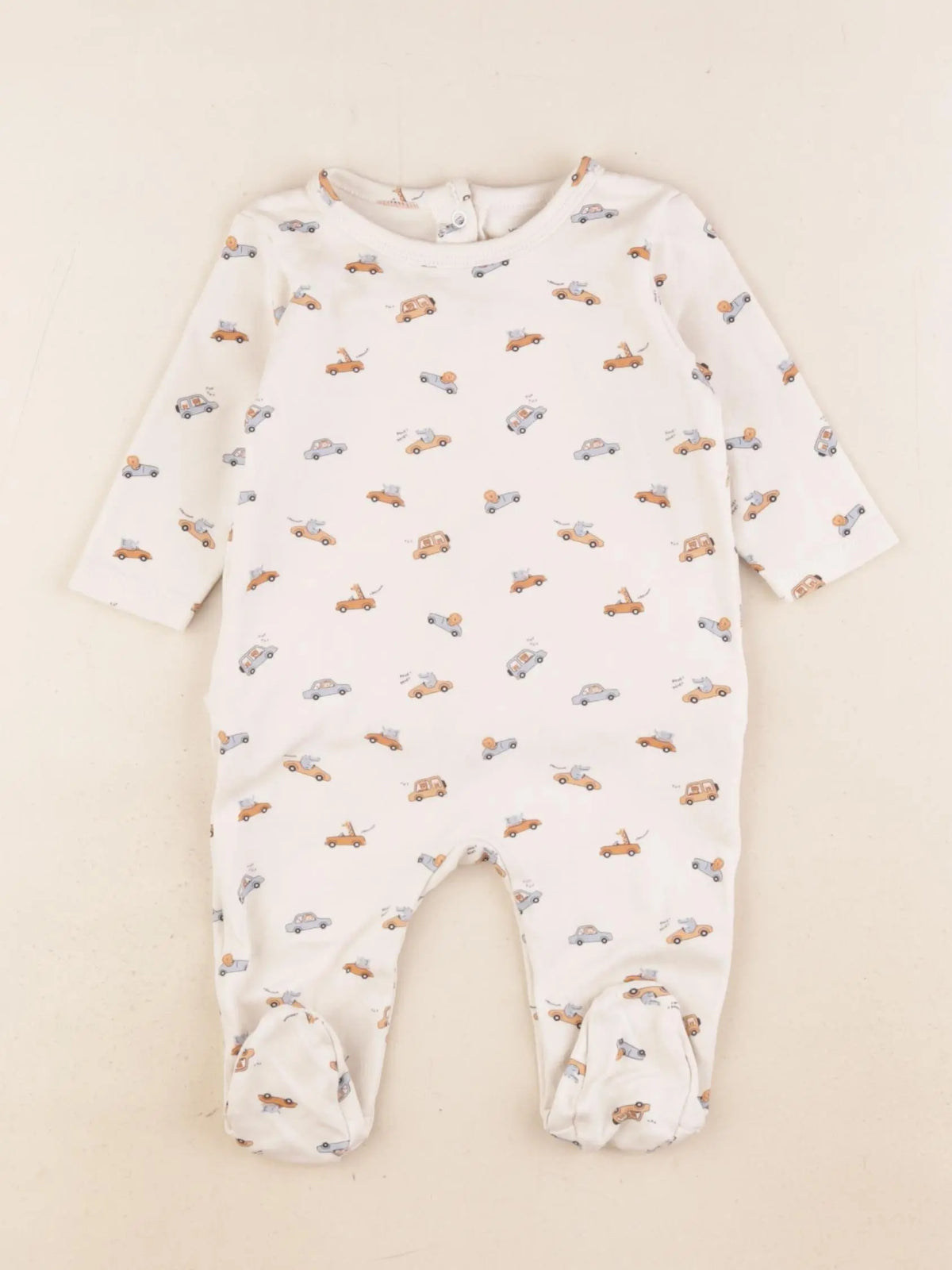 Vertbaudet - pyjama coton marron - 3 mois