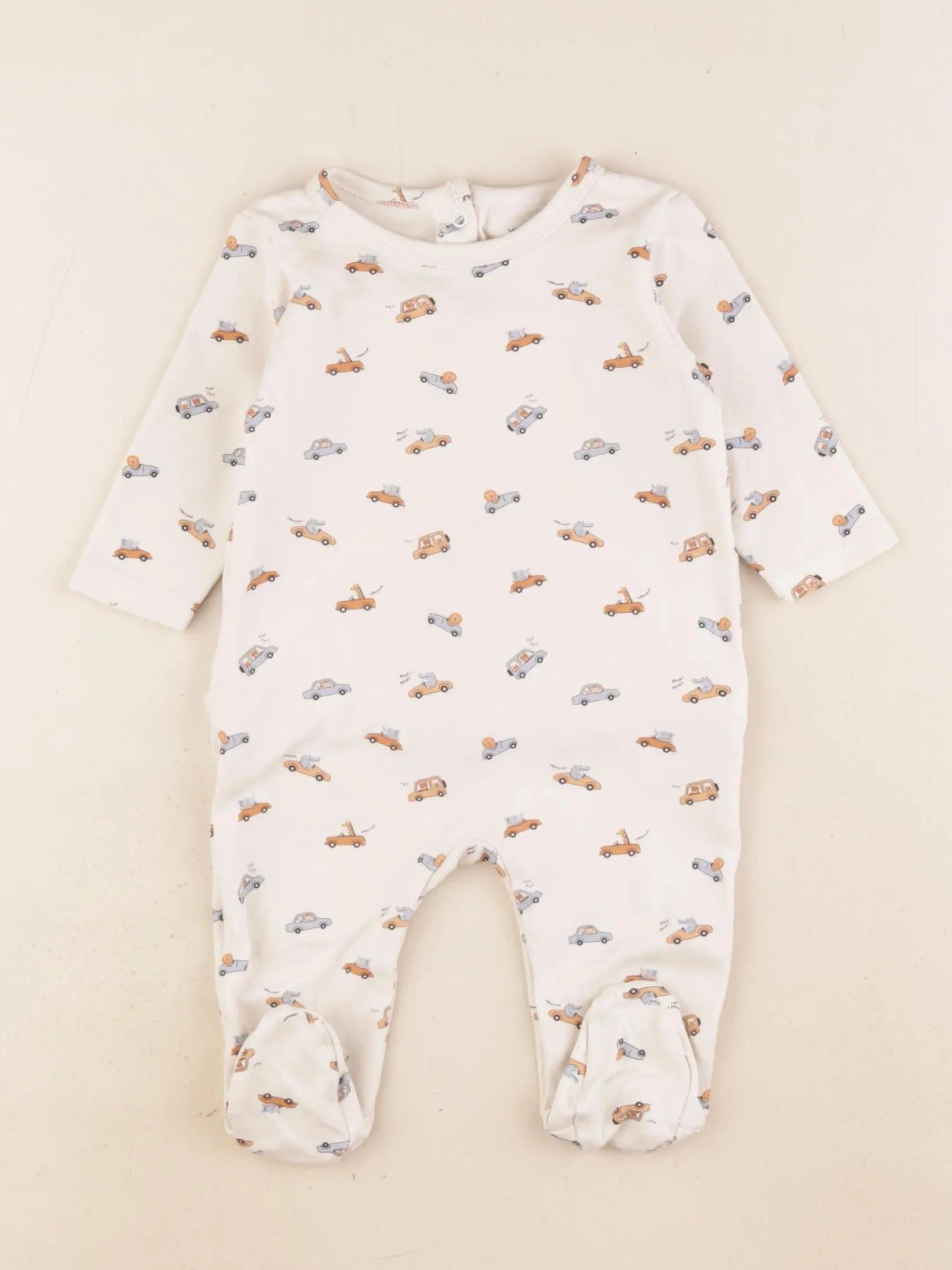 Vertbaudet - pyjama coton marron - 3 mois