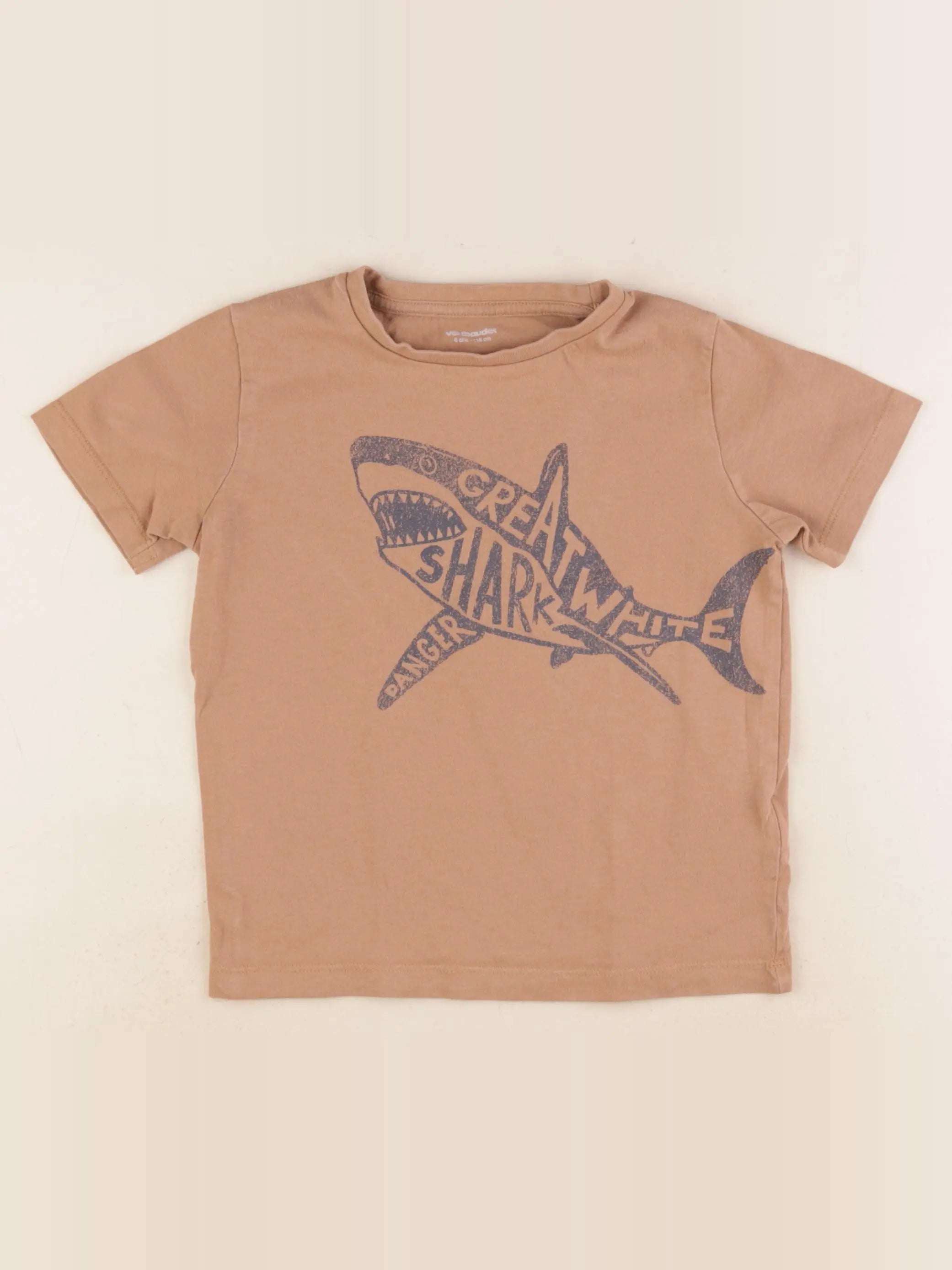 Vertbaudet - tee-shirt marron - 6 ans