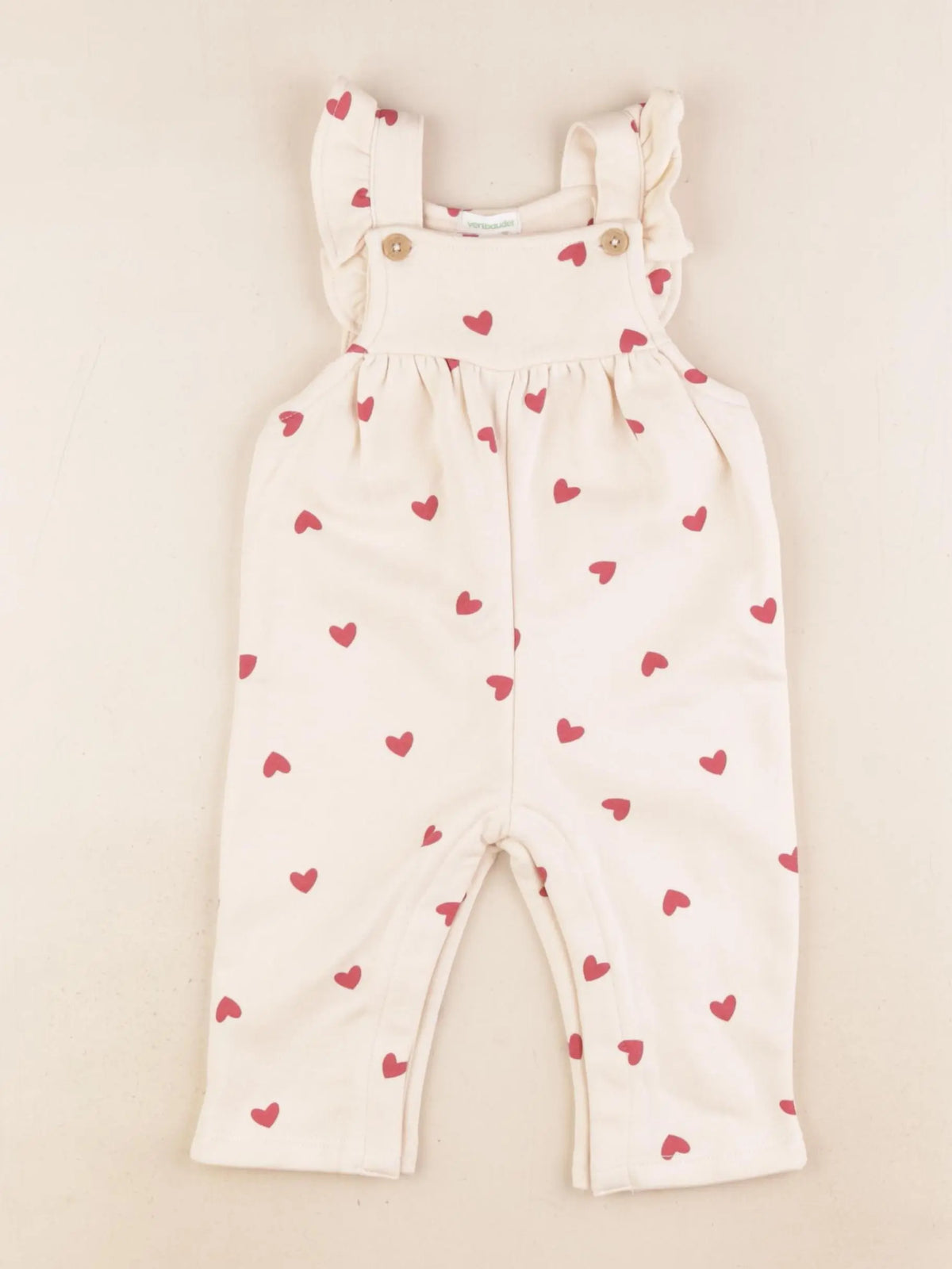 Vertbaudet - salopette doublé beige - 6 mois