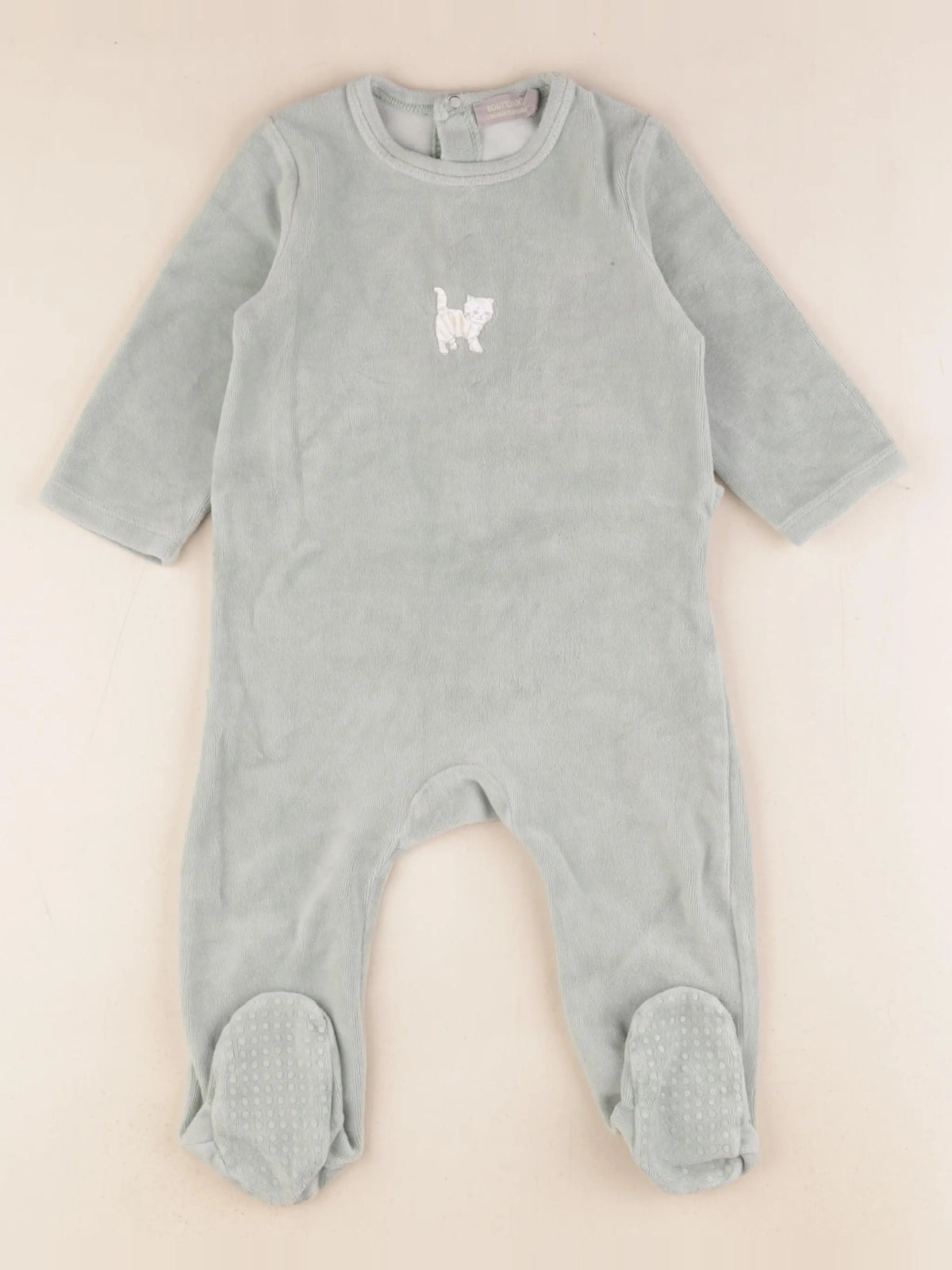 Boutchou - pyjama velours vert - 12 mois