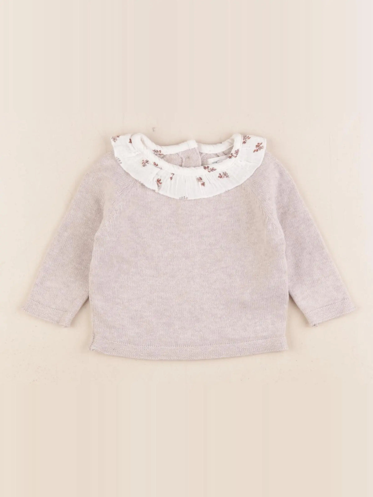 Vertbaudet - pull beige - 3 mois