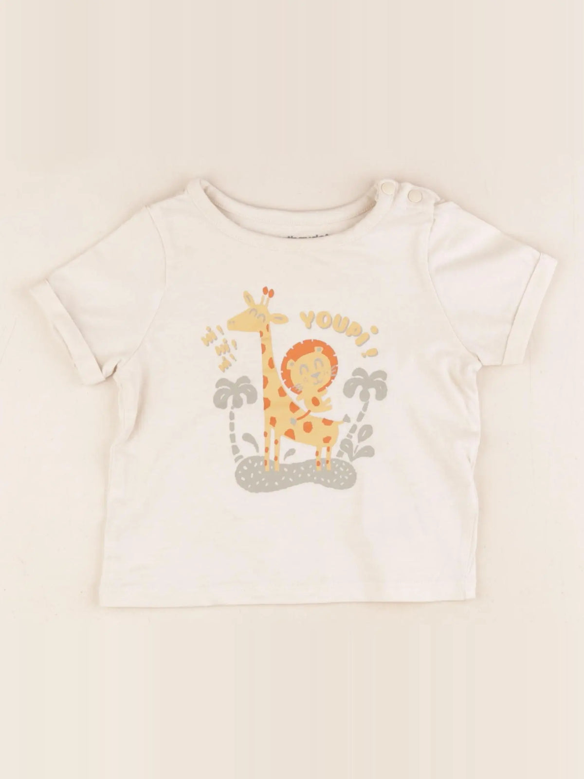 Vertbaudet - tee-shirt beige - 18 mois