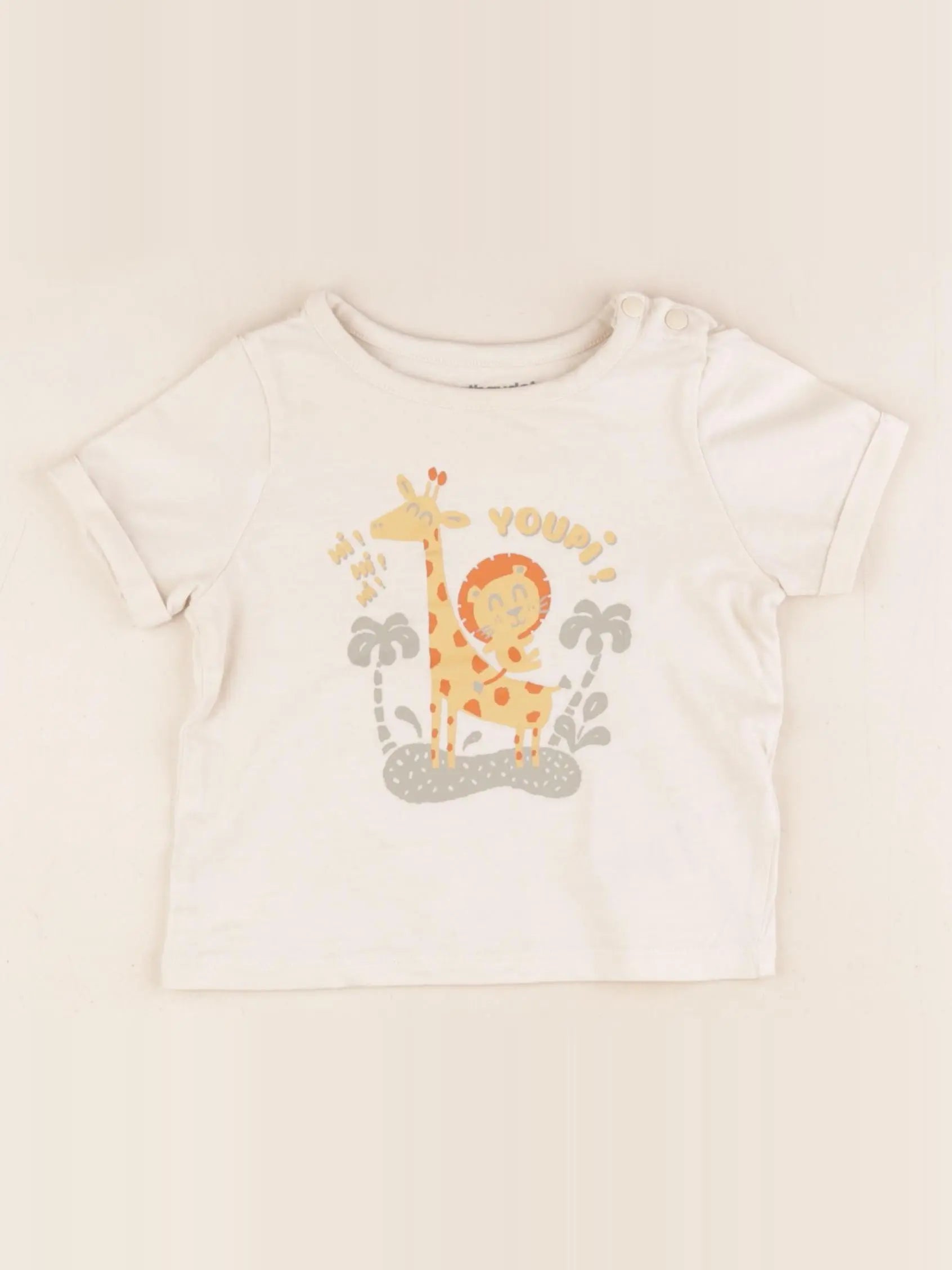 Vertbaudet - tee-shirt beige - 18 mois