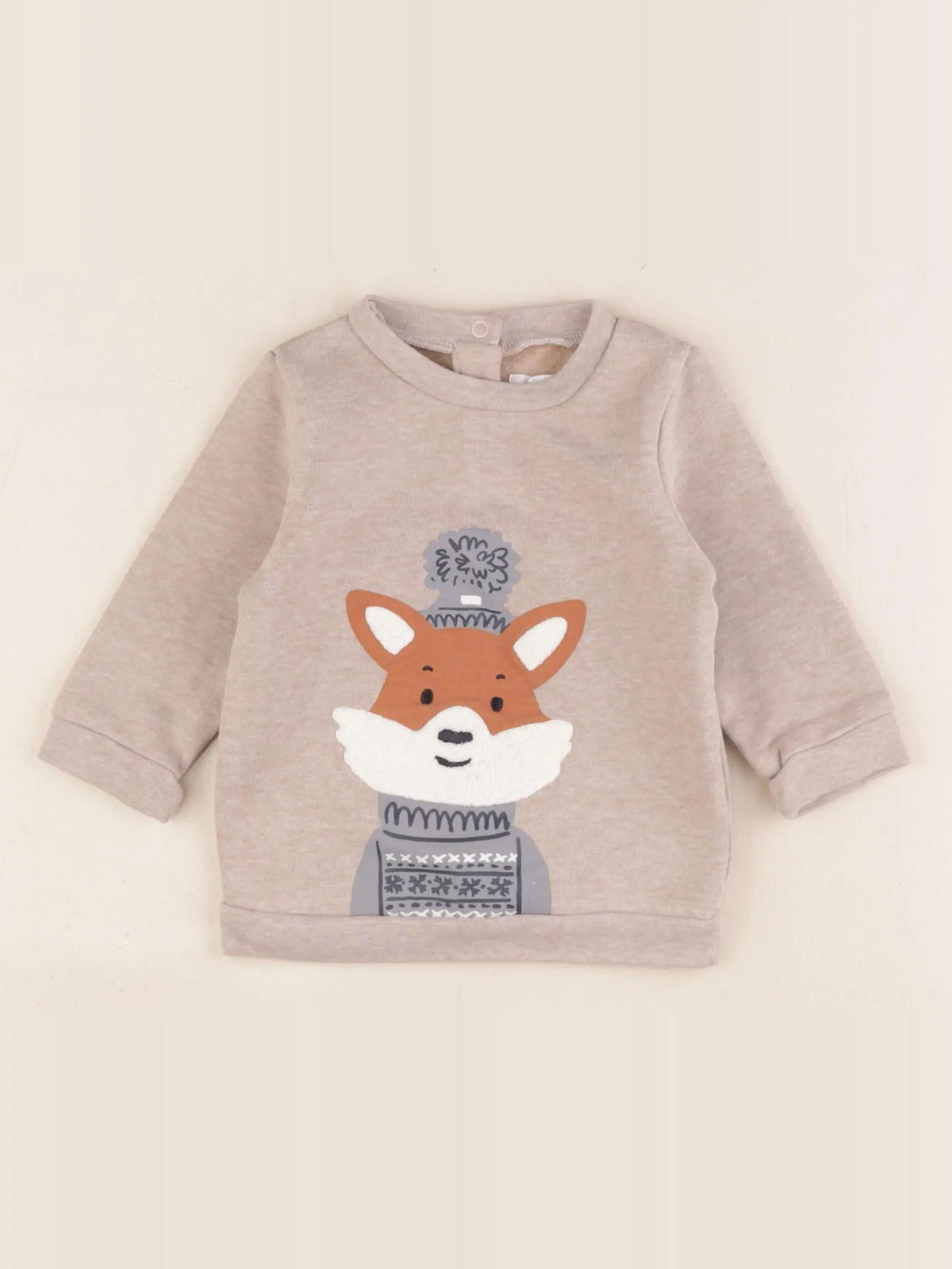 Vertbaudet - sweat beige - 6 mois