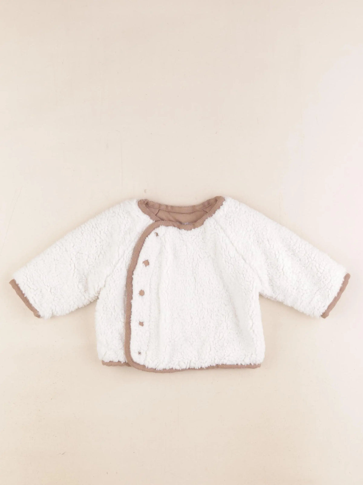 Vertbaudet - sweat beige - 1 mois