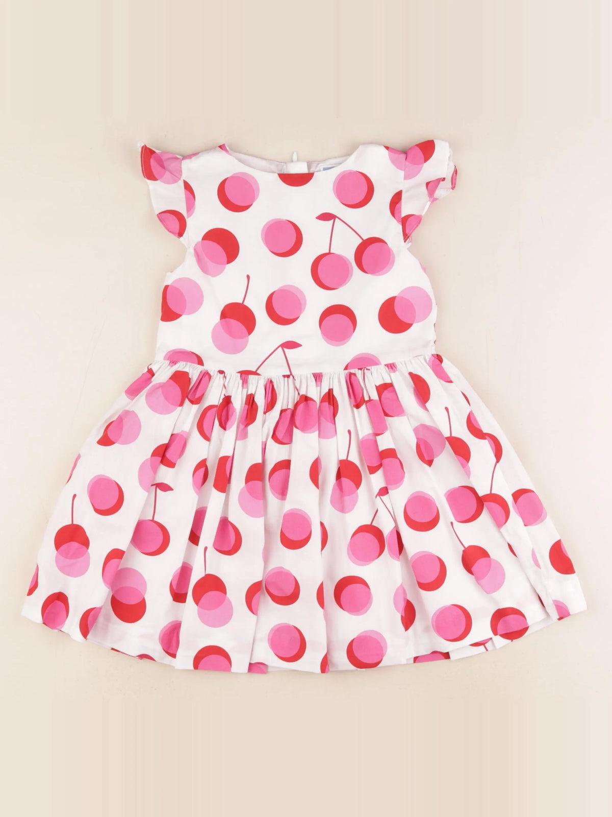 Jacadi - robe blanc, rose - 4 ans