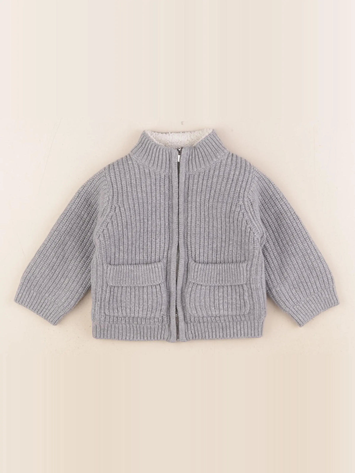 Jacadi - veste doublé gris - 12 mois