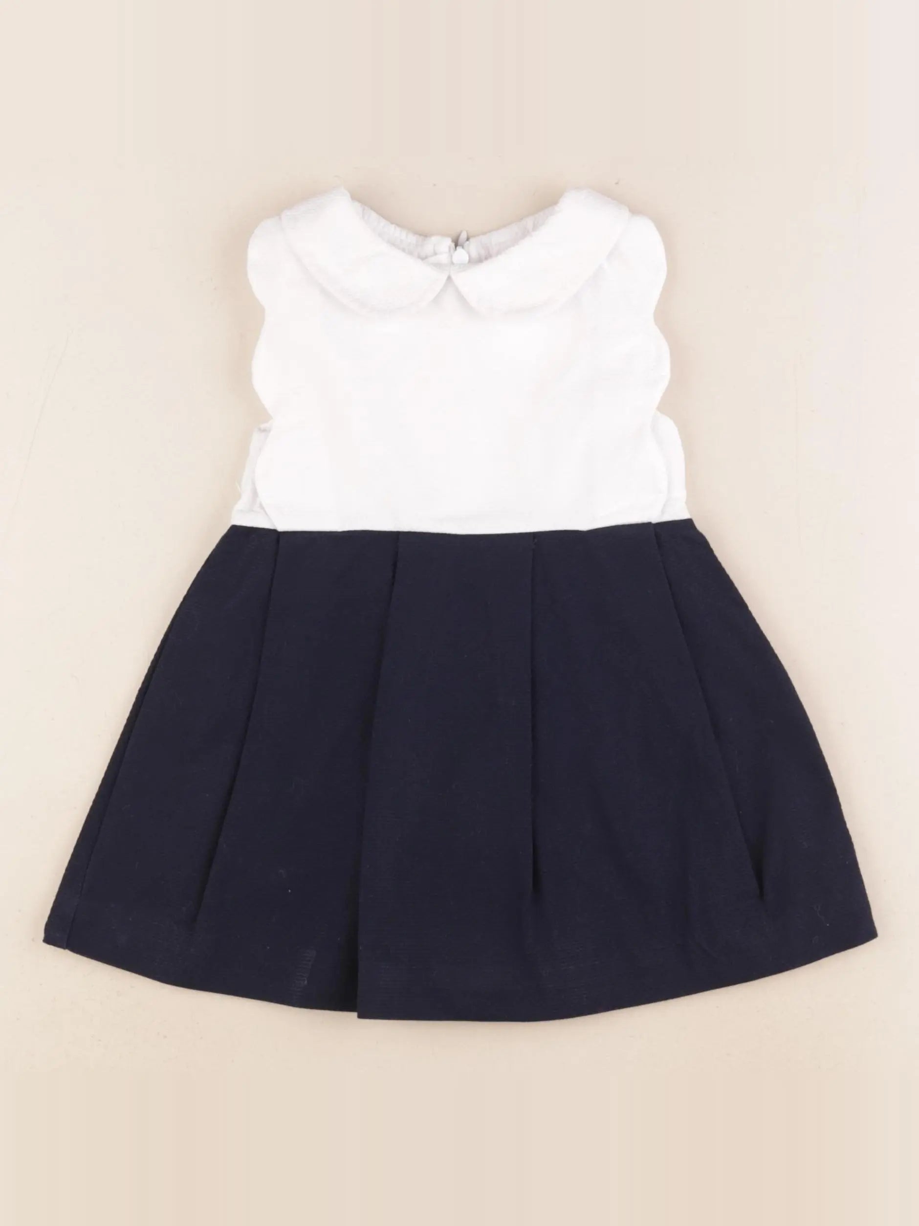 Jacadi - robe blanc, bleu - 18 mois