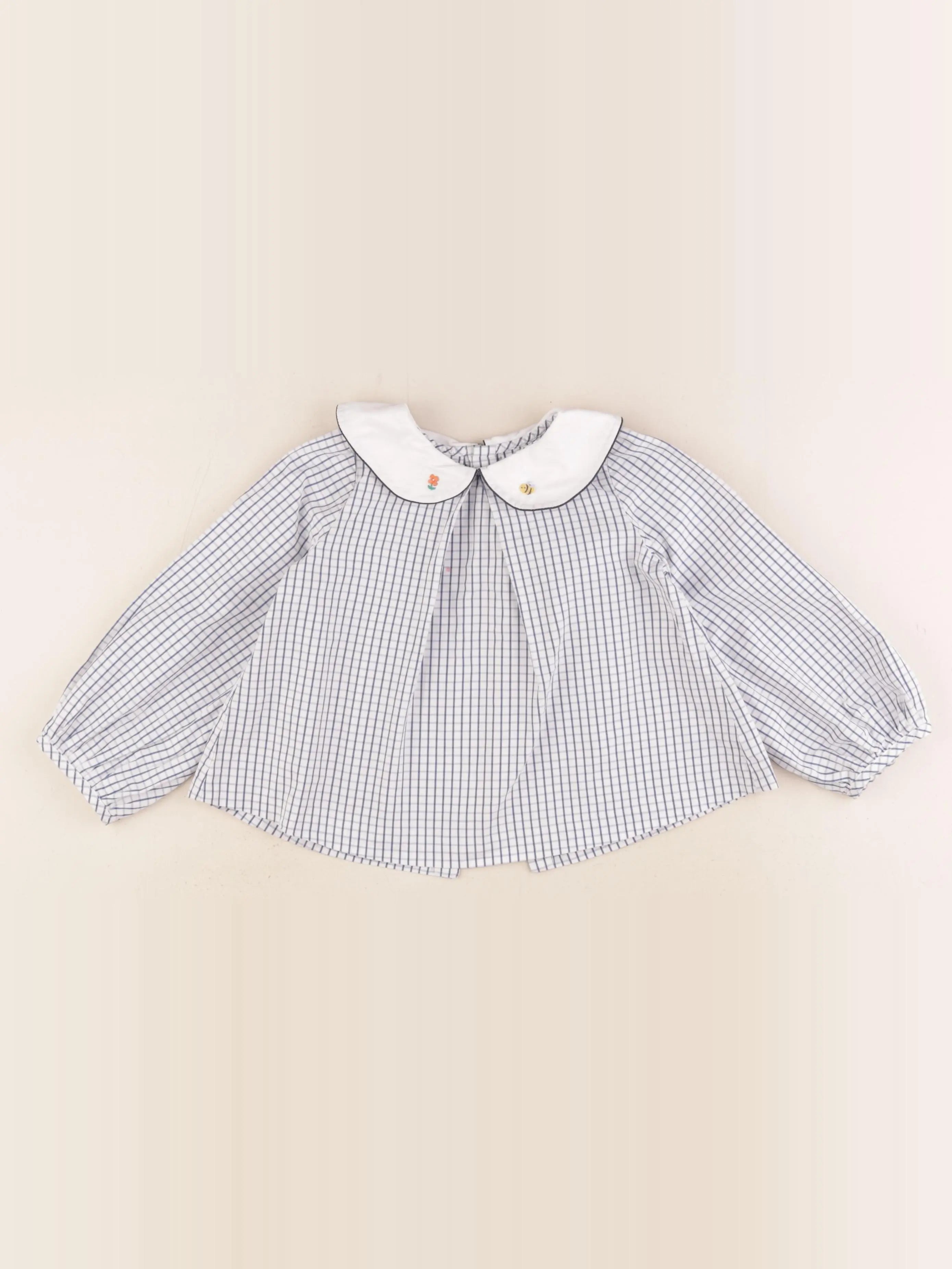 Jacadi - blouse blanc, bleu - 36 mois
