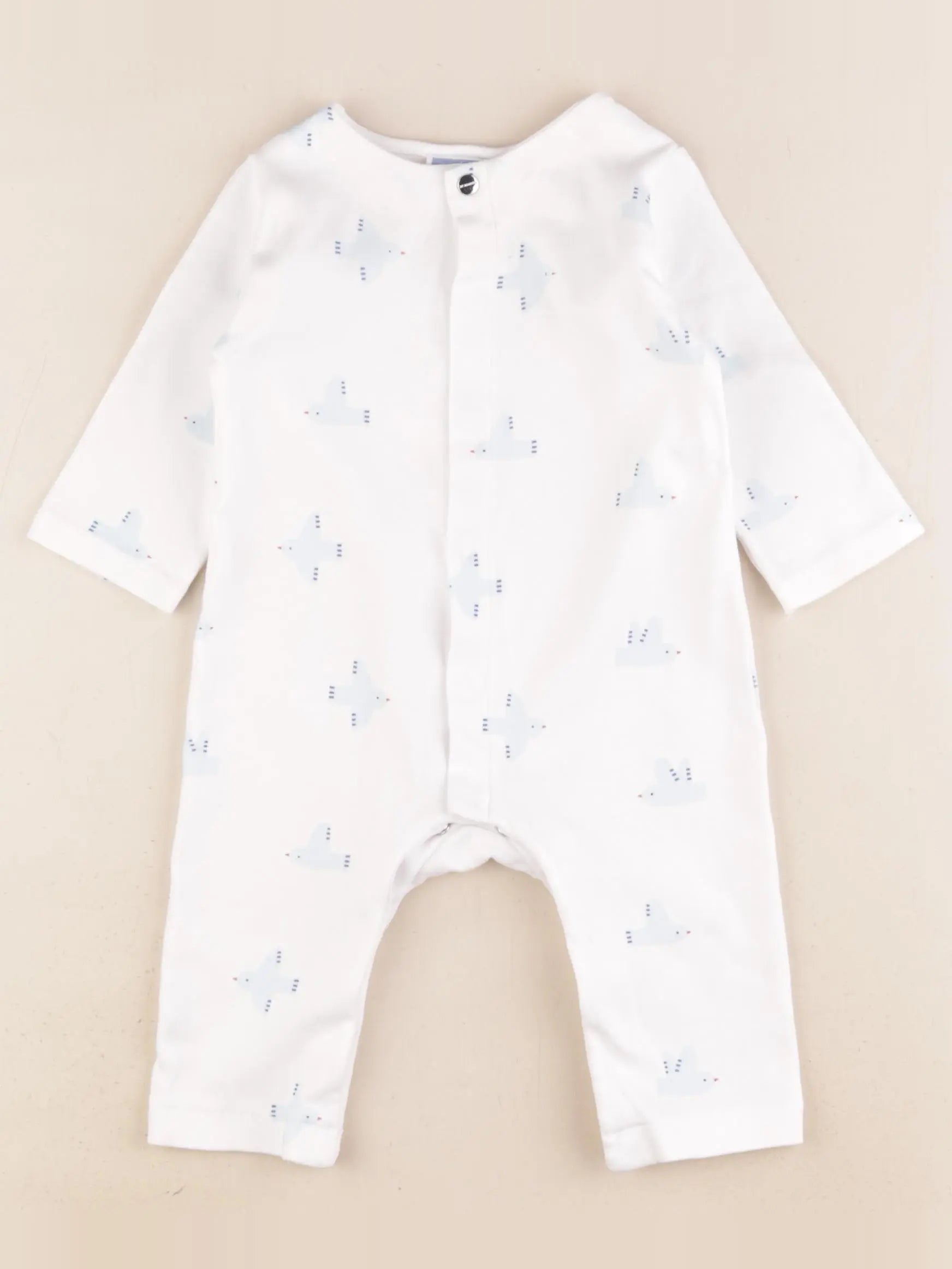 Jacadi - pyjama coton blanc, bleu - 6 mois