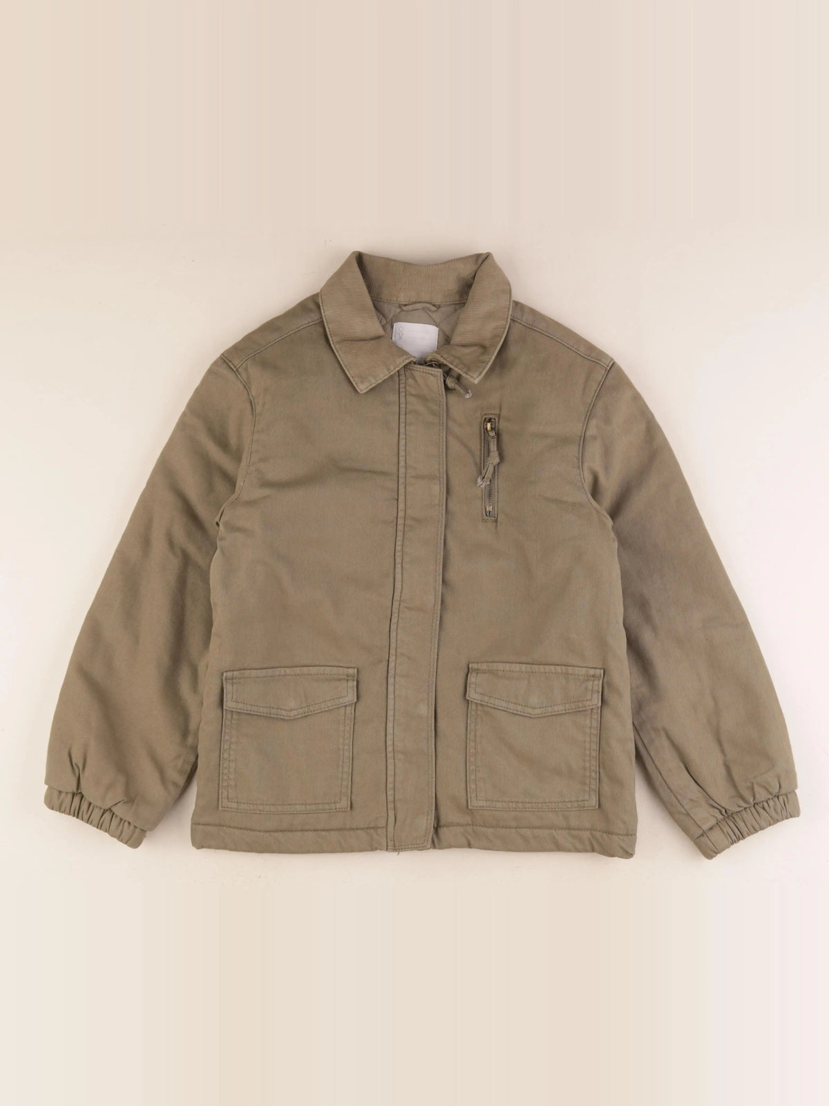 Vertbaudet - veste doublé, imprimé au dos vert - 10 ans
