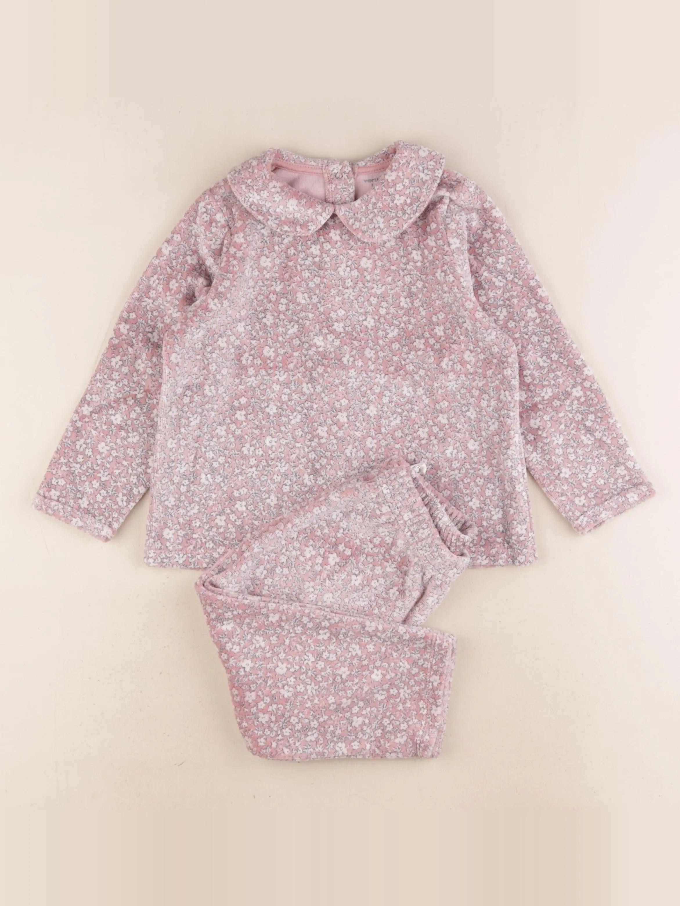Vertbaudet - pyjama velours multicolore - 3 ans