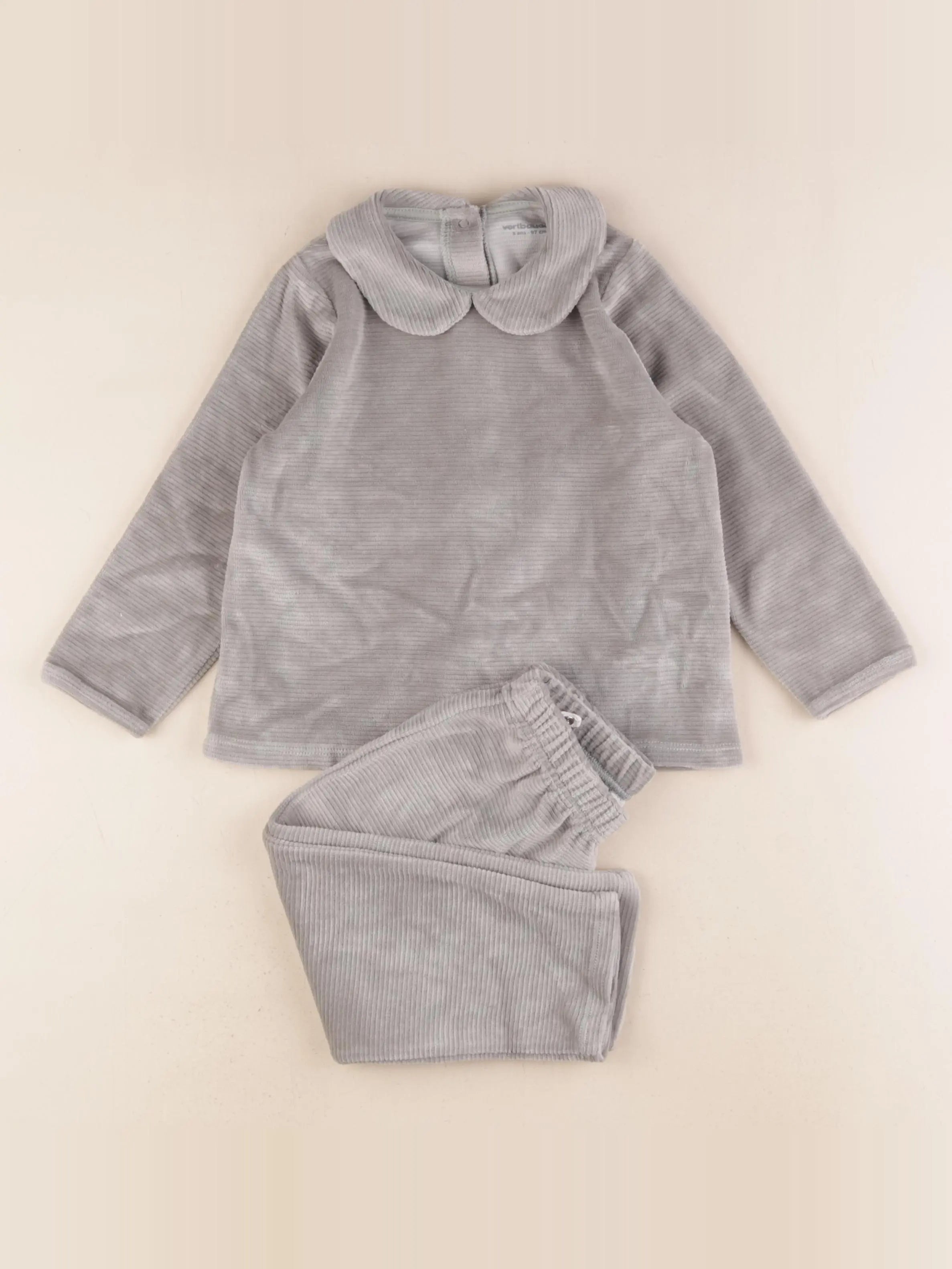 Vertbaudet - pyjama velours vert - 3 ans