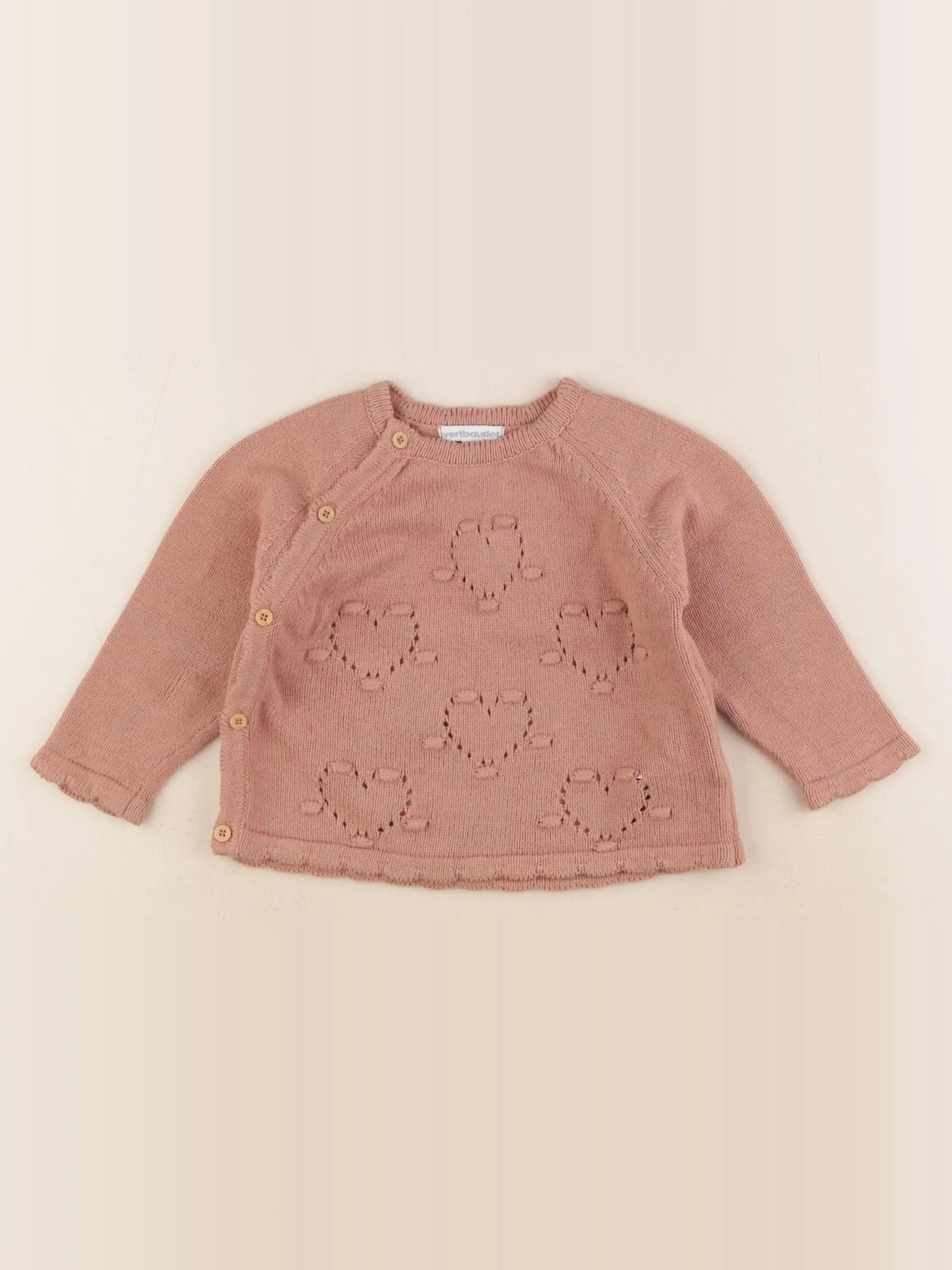 Vertbaudet - pull rose - 18 mois