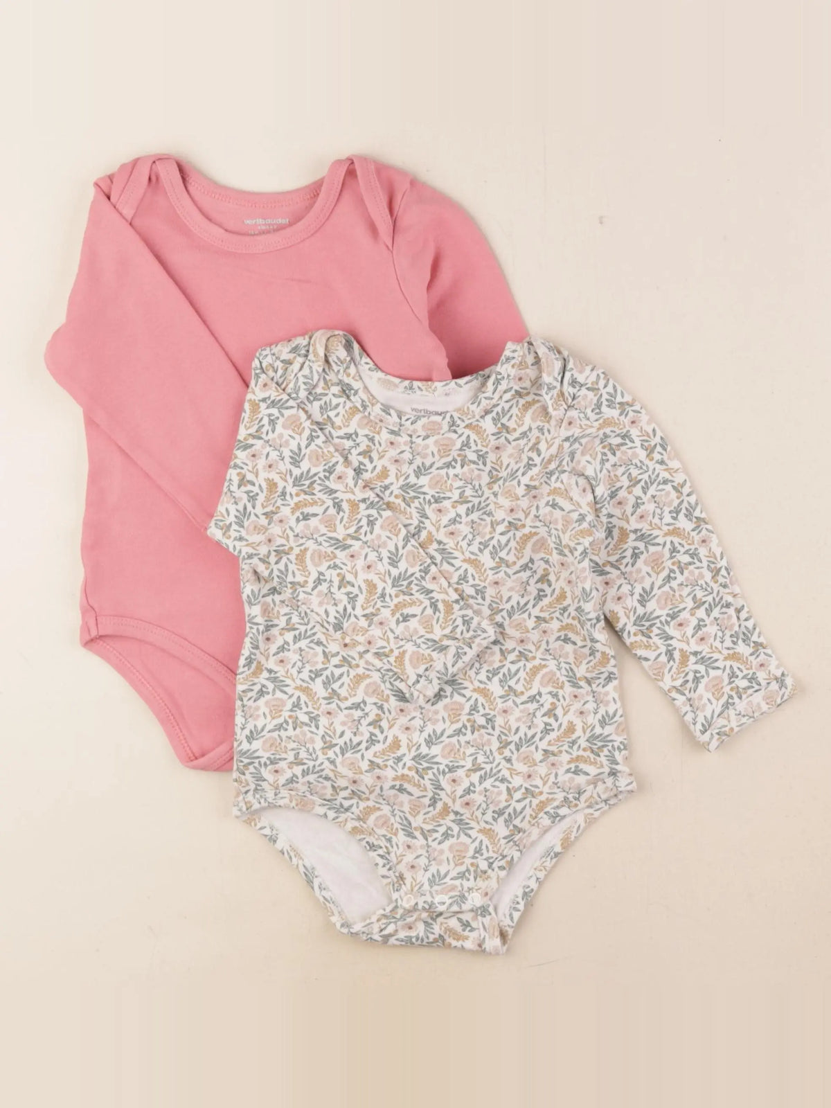 Vertbaudet - lot de 2 bodies en coton multicolore - 18 mois