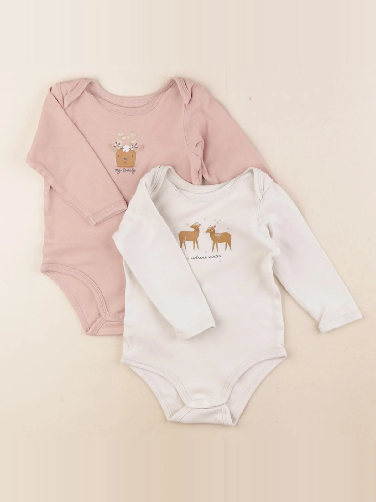 Vertbaudet - lot de 2 bodies en coton rose - 18 mois