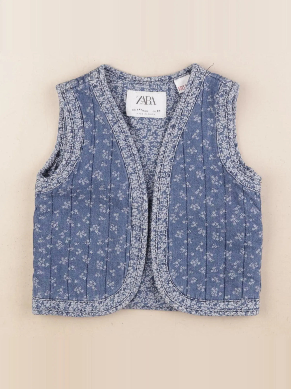 Zara - gilet bleu - 18 mois