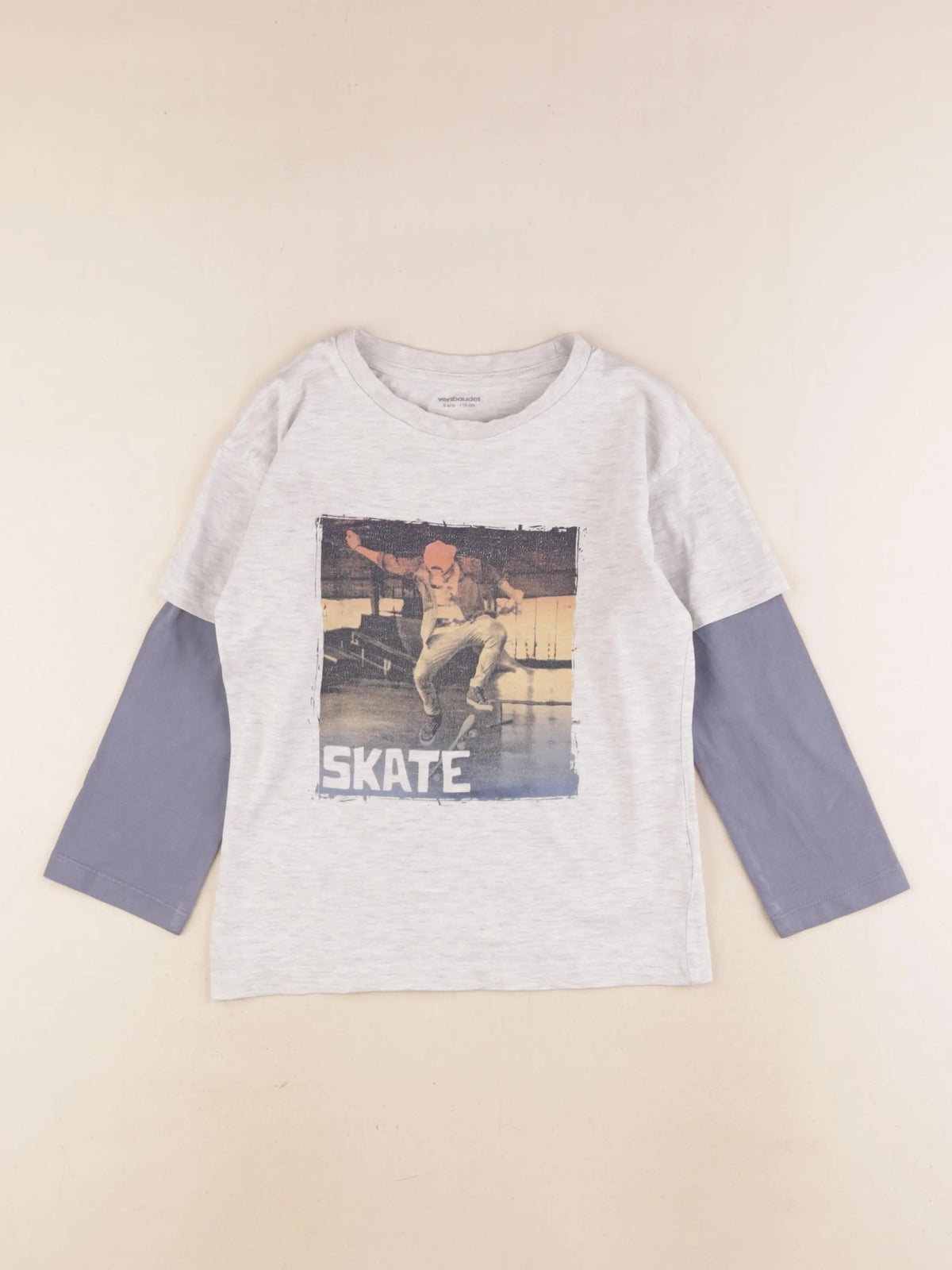 Vertbaudet - tee-shirt gris - 6 ans