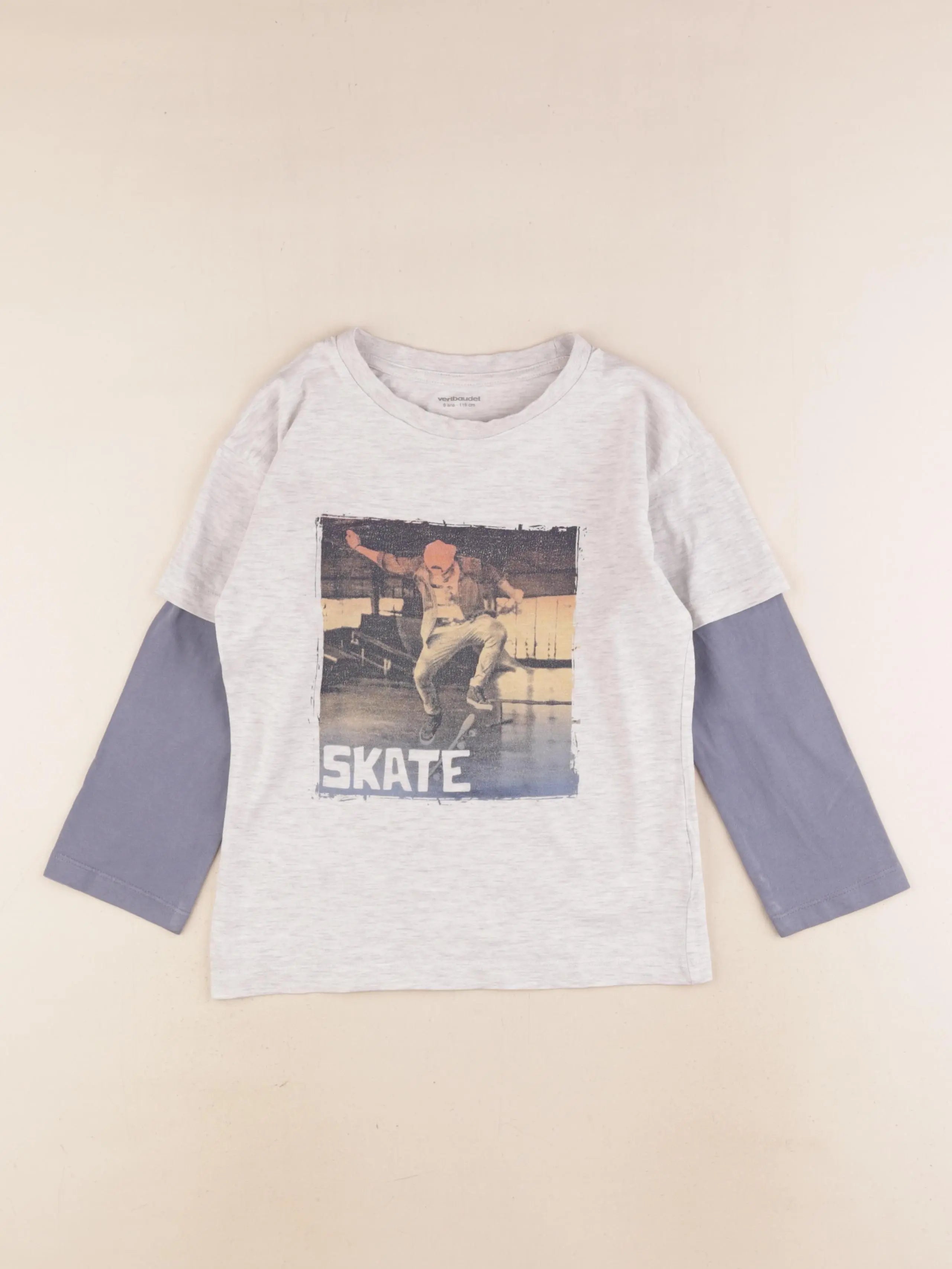 Vertbaudet - tee-shirt gris - 6 ans