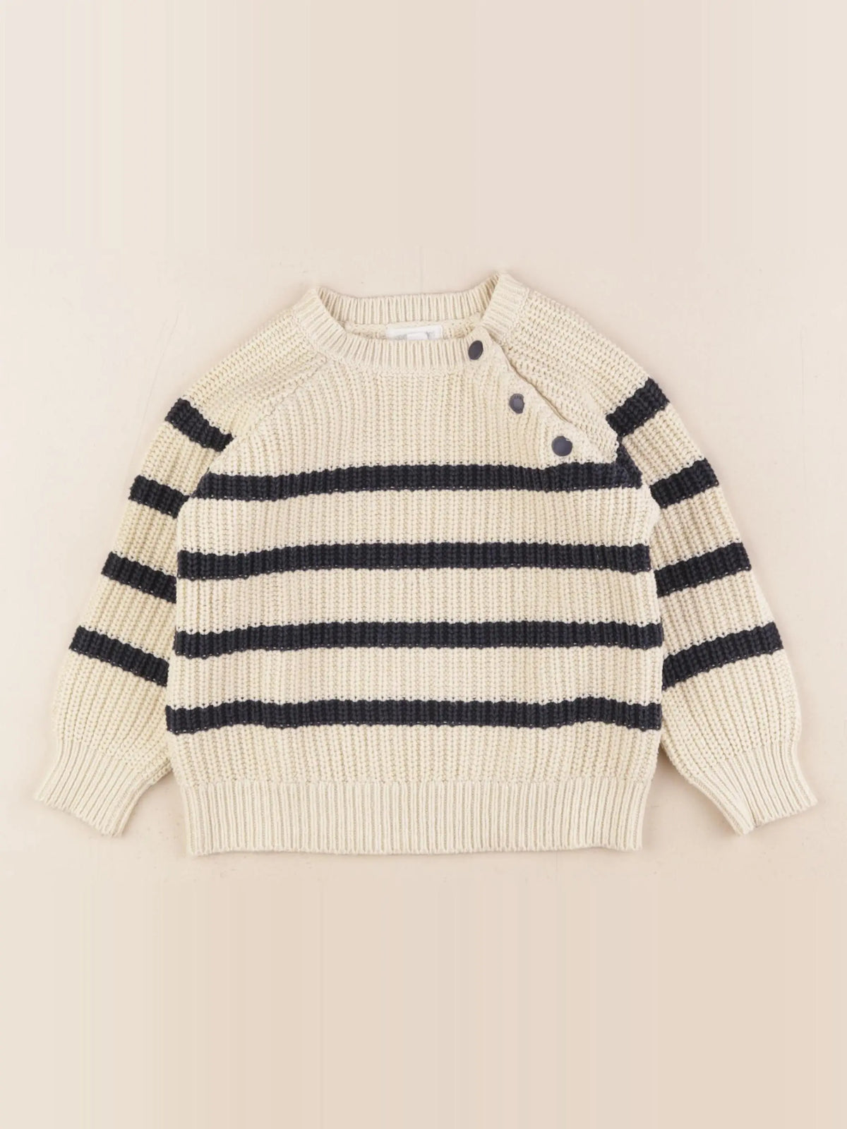 Vertbaudet - pull bleu, beige - 3 ans