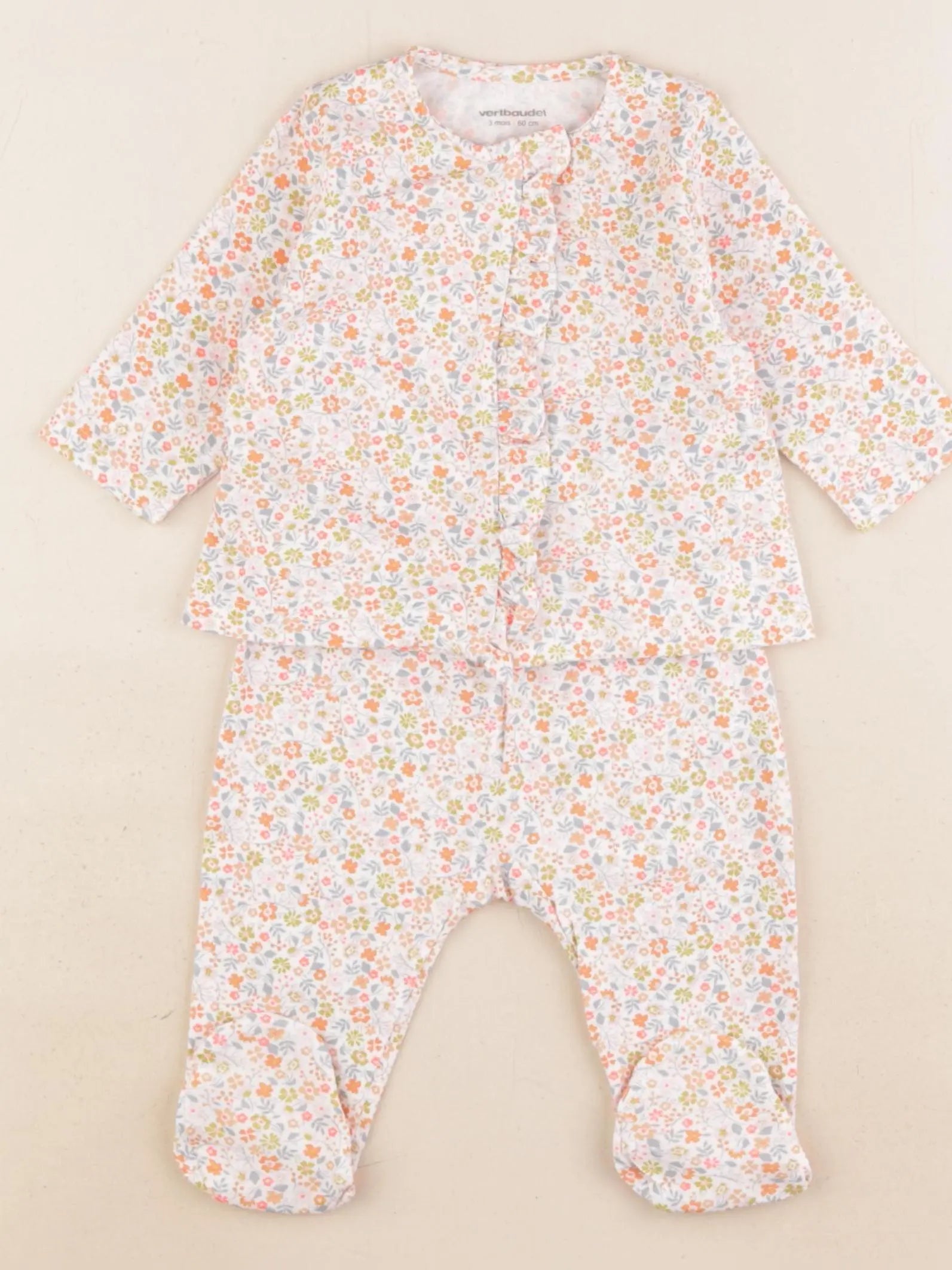 Vertbaudet - pyjama coton multicolore - 3 mois