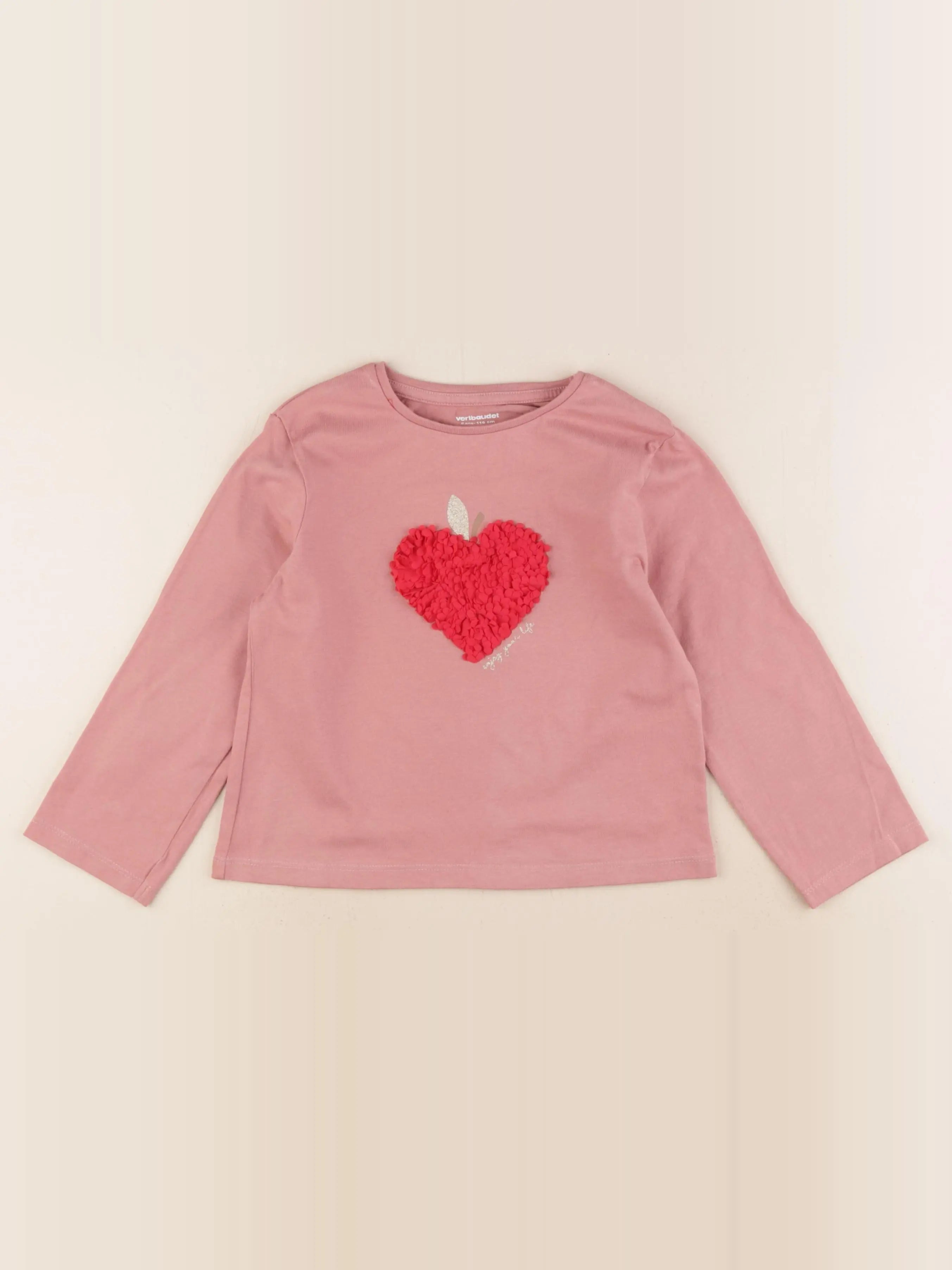 Vertbaudet - tee-shirt rose - 6 ans