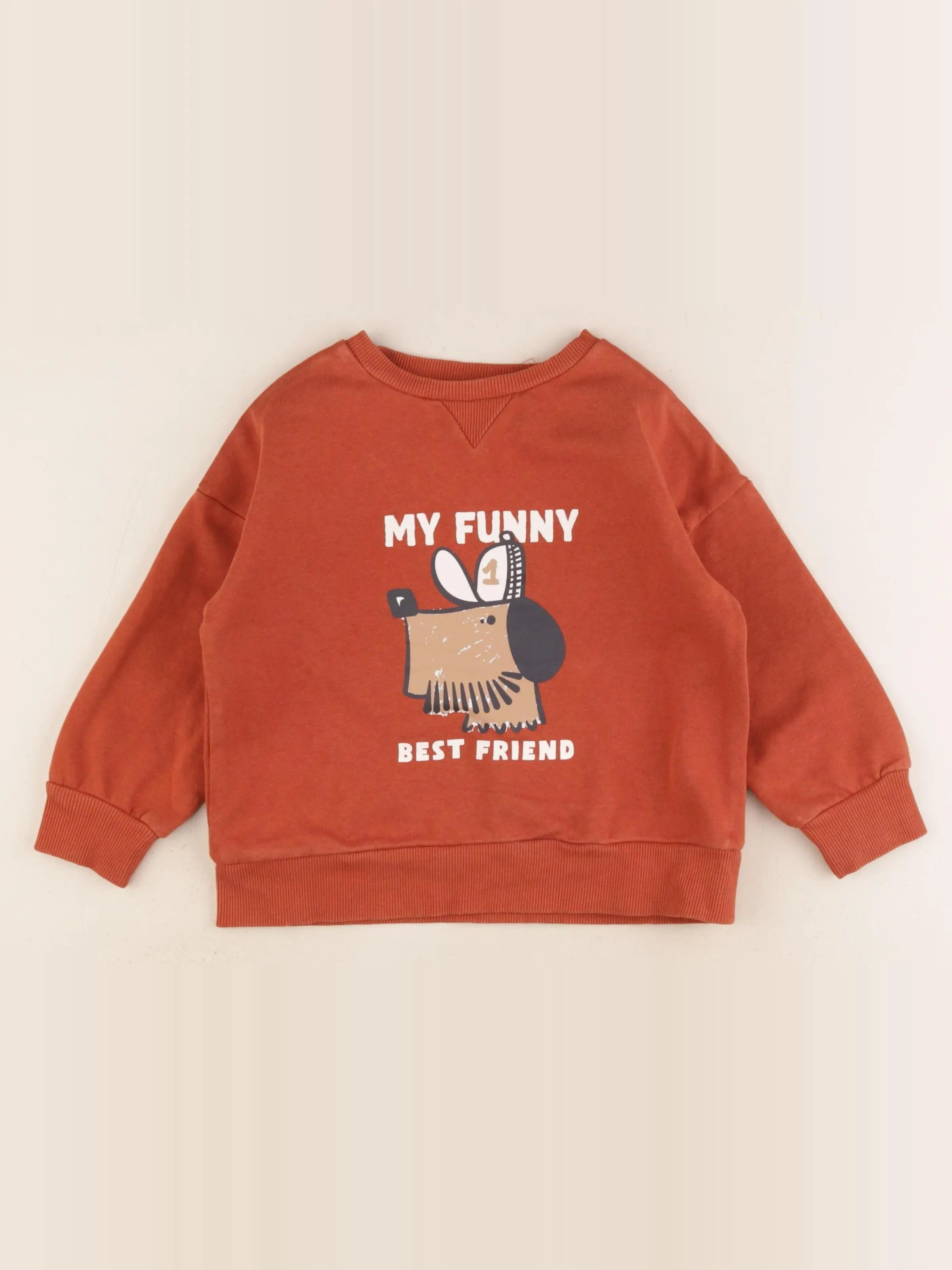 Vertbaudet - sweat marron - 4 ans