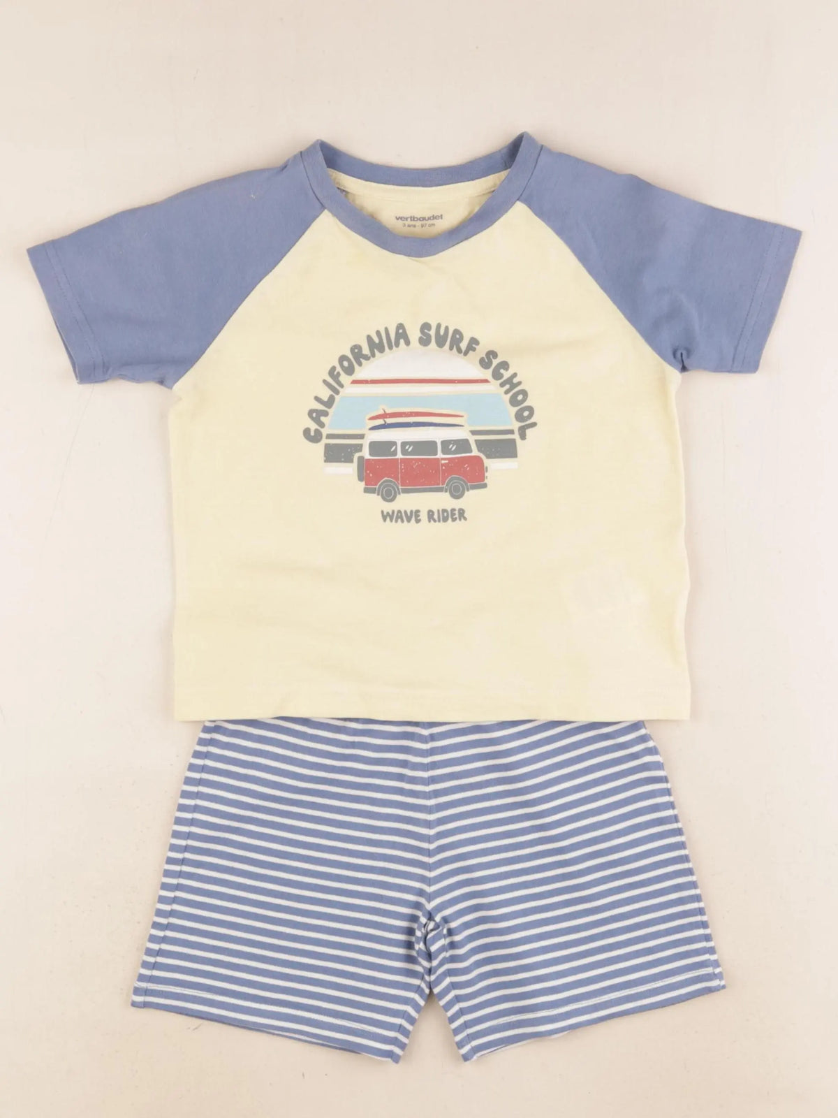Vertbaudet - pyjama coton bleu - 3 ans