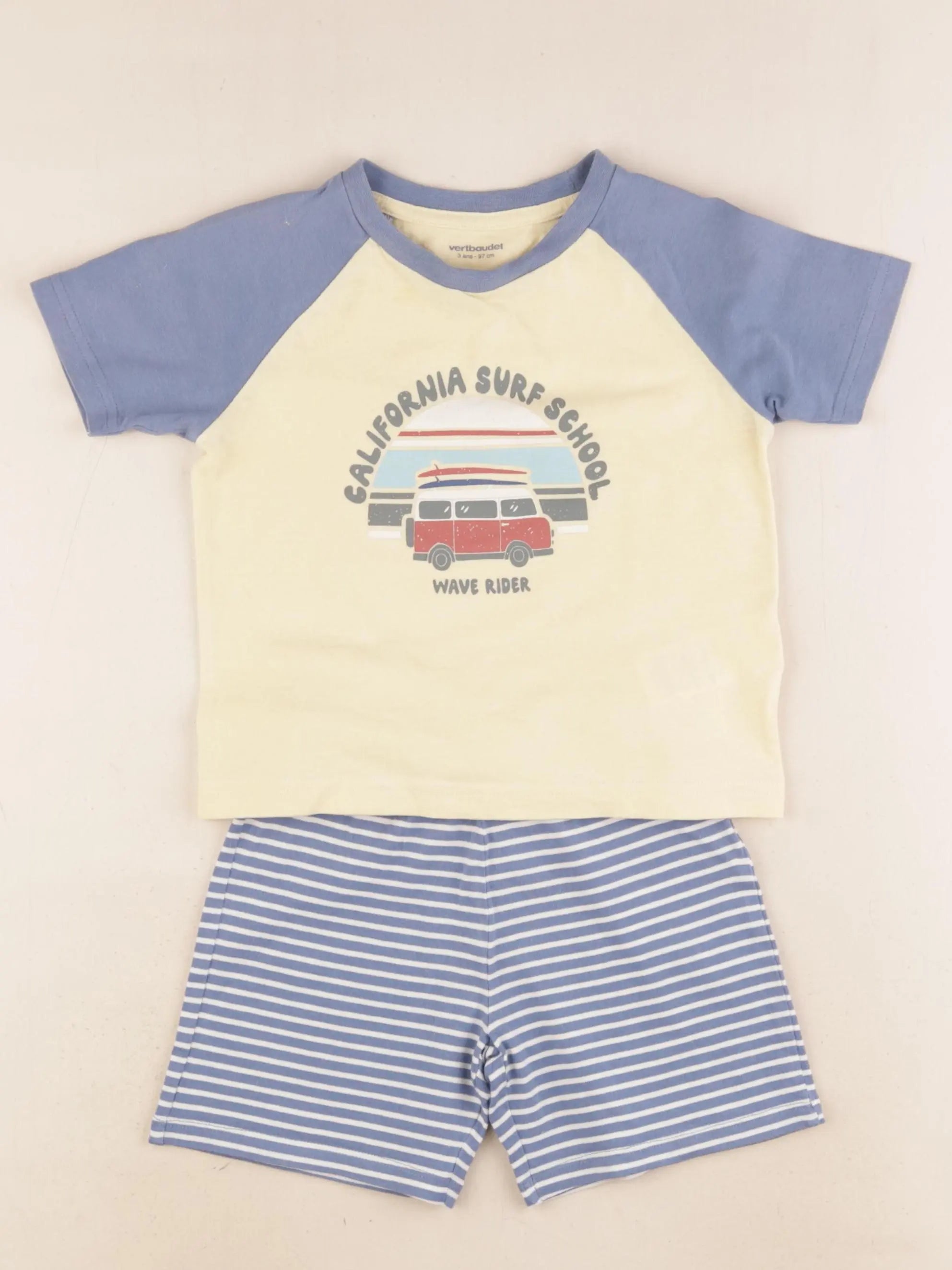 Vertbaudet - pyjama coton bleu - 3 ans