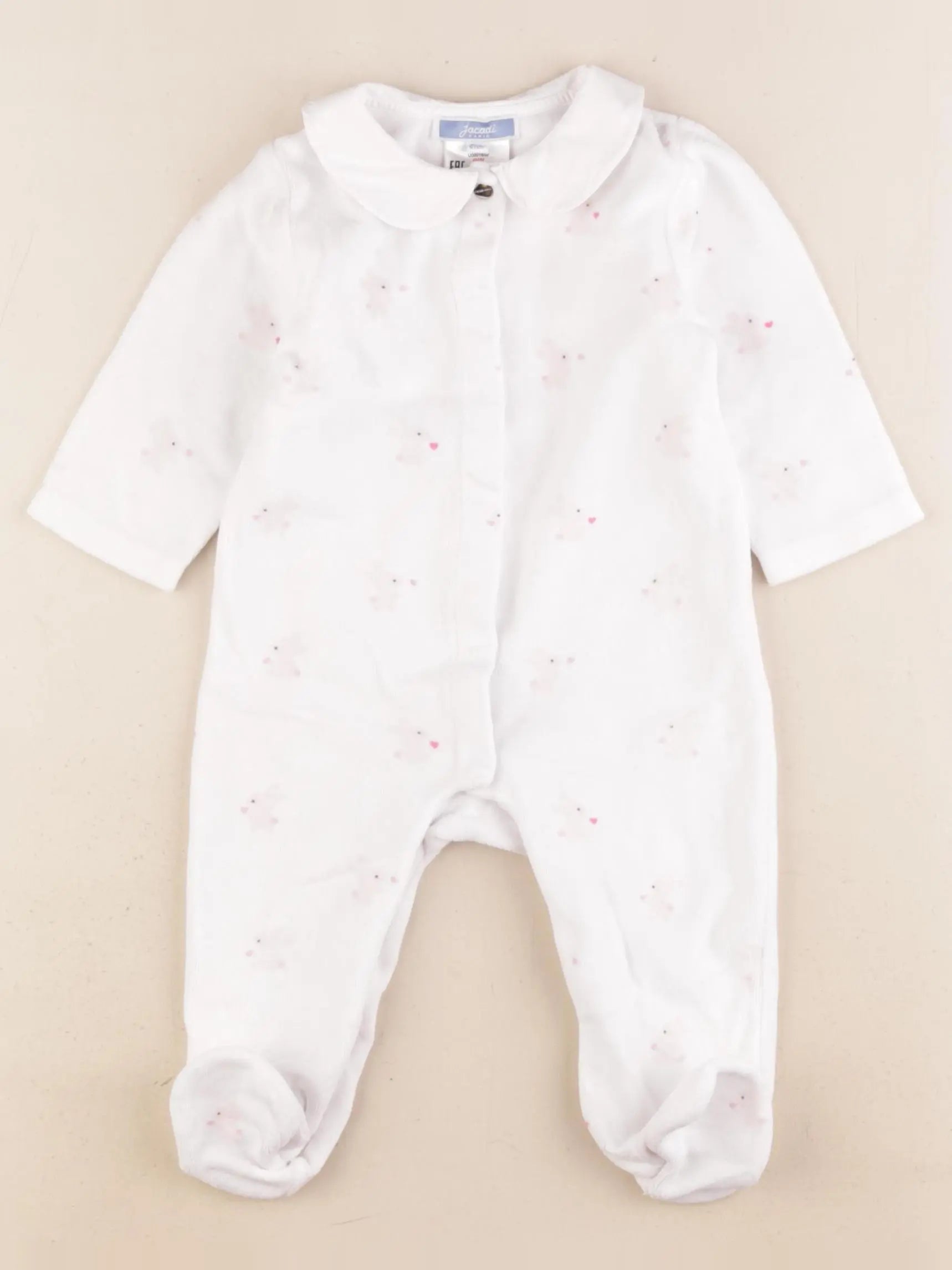 Jacadi - pyjama velours blanc - 6 mois