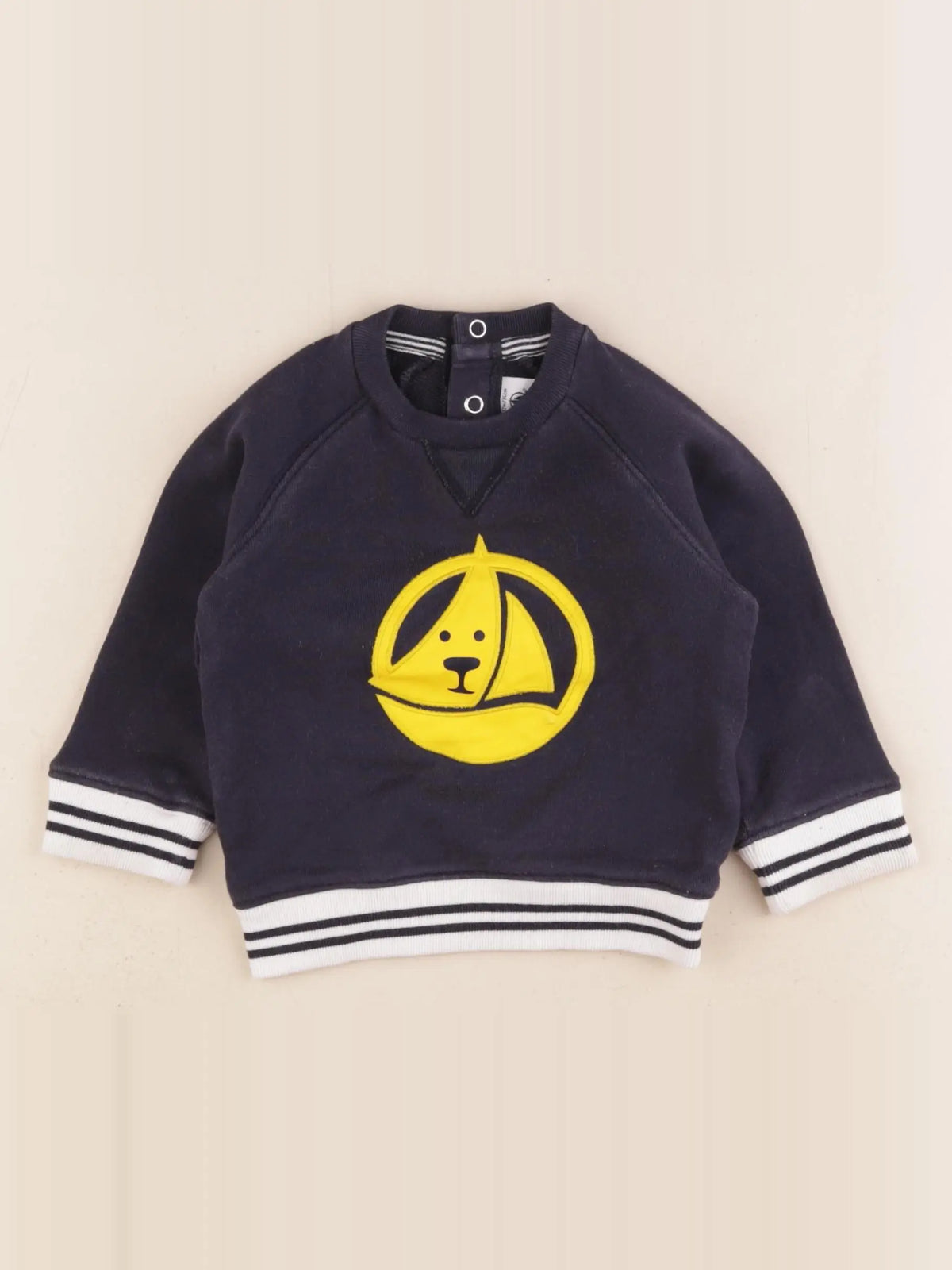 Petit Bateau - sweat bleu - 12 mois