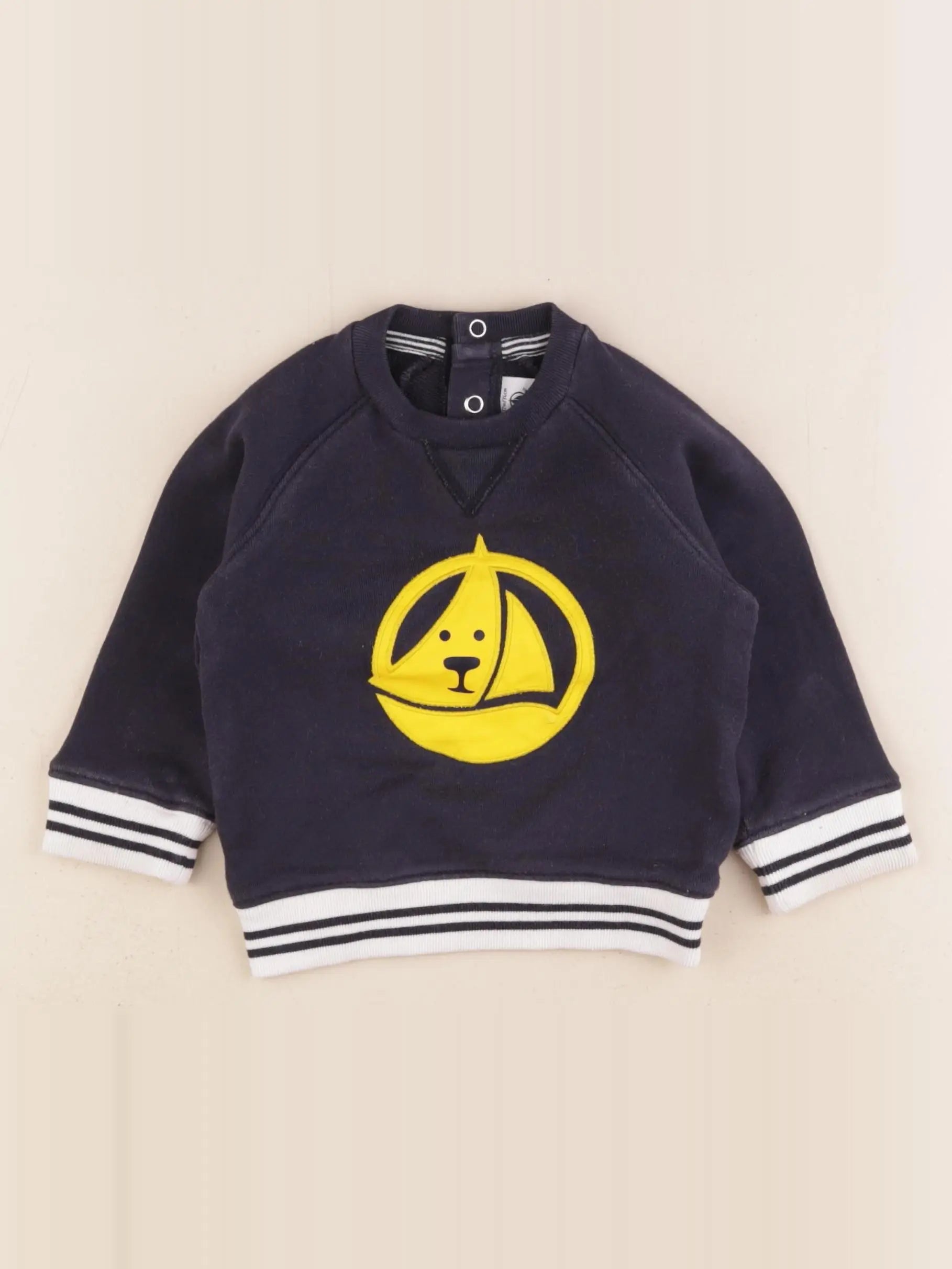 Petit Bateau - sweat bleu - 12 mois