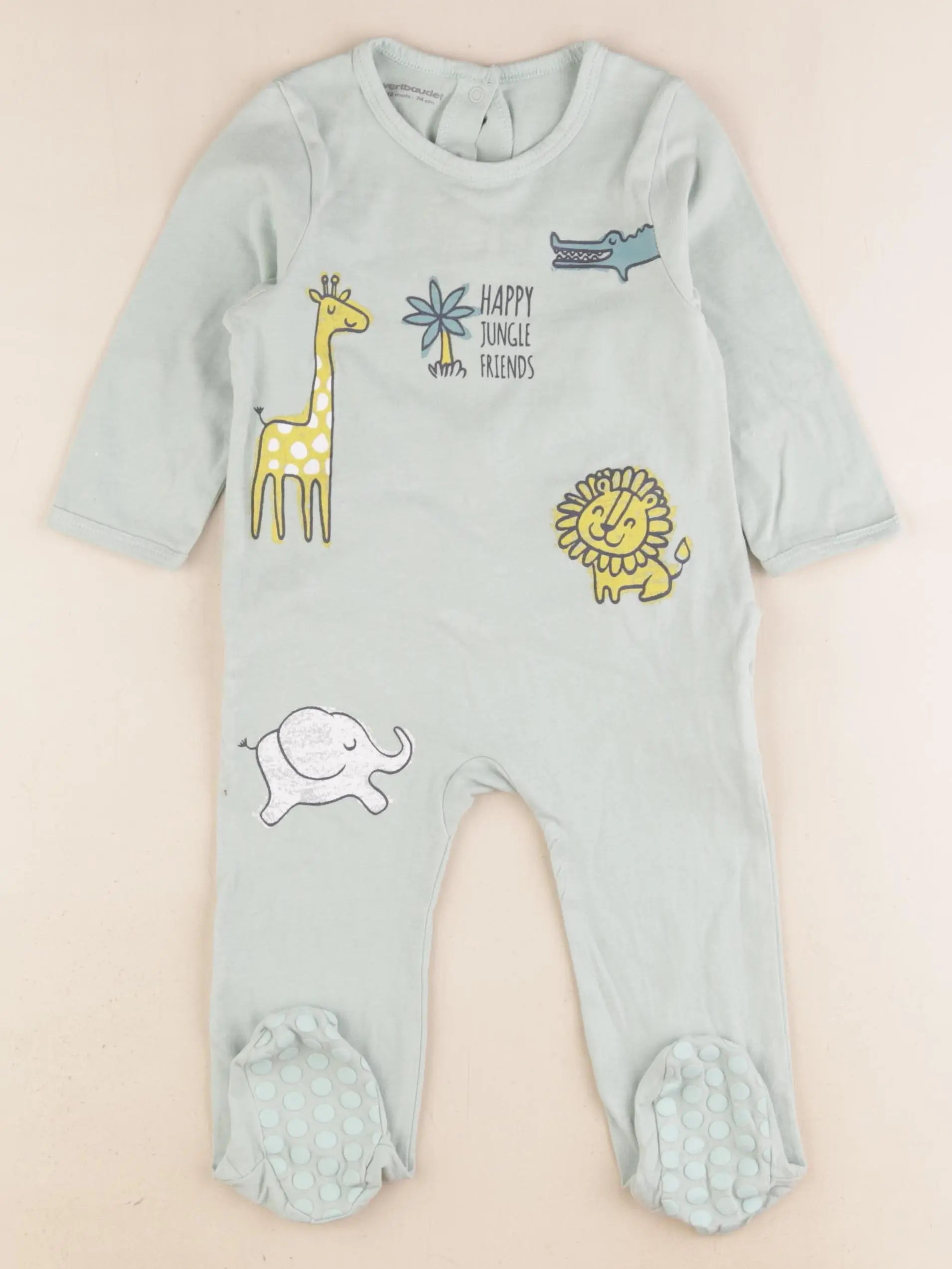 Vertbaudet - pyjama coton vert - 12 mois