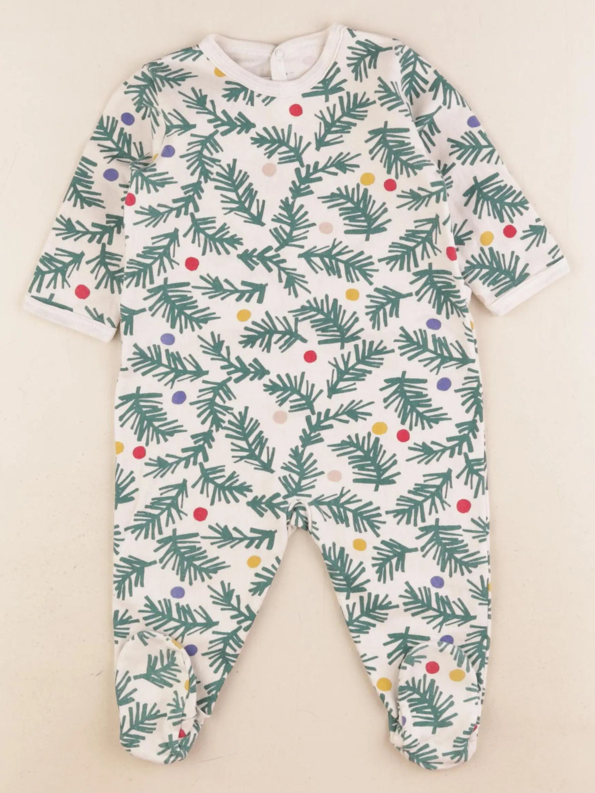 Petit Bateau - pyjama coton vert - 9 mois