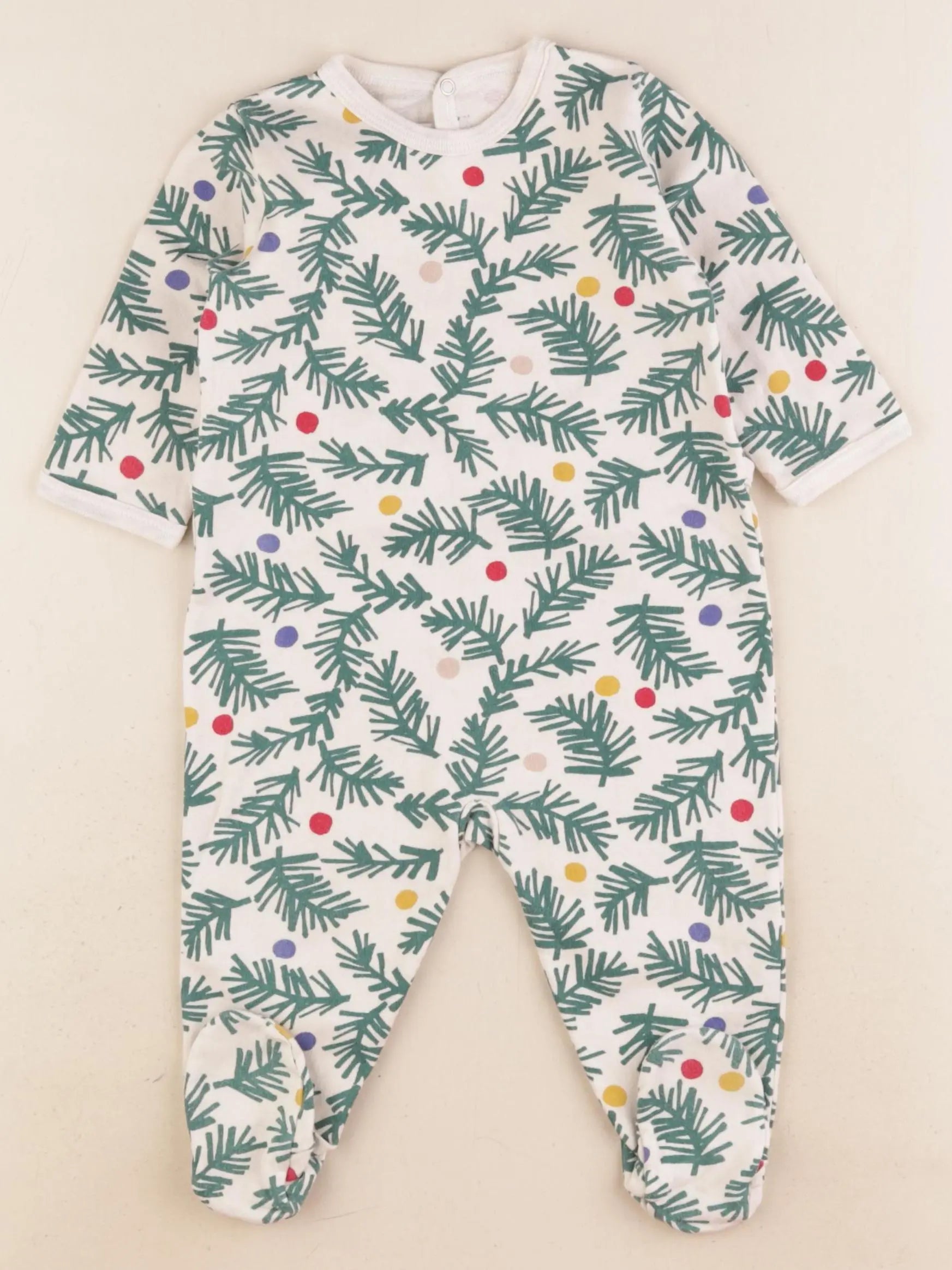 Petit Bateau - pyjama coton vert - 9 mois