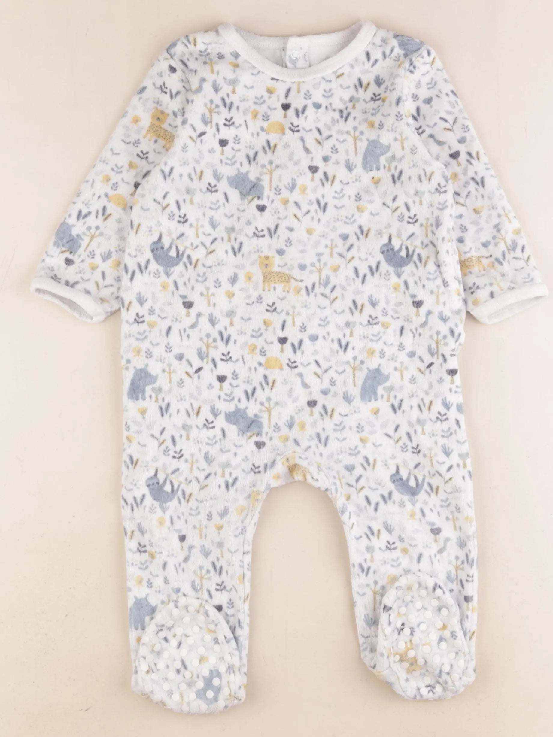 Vertbaudet - pyjama velours blanc - 12 mois