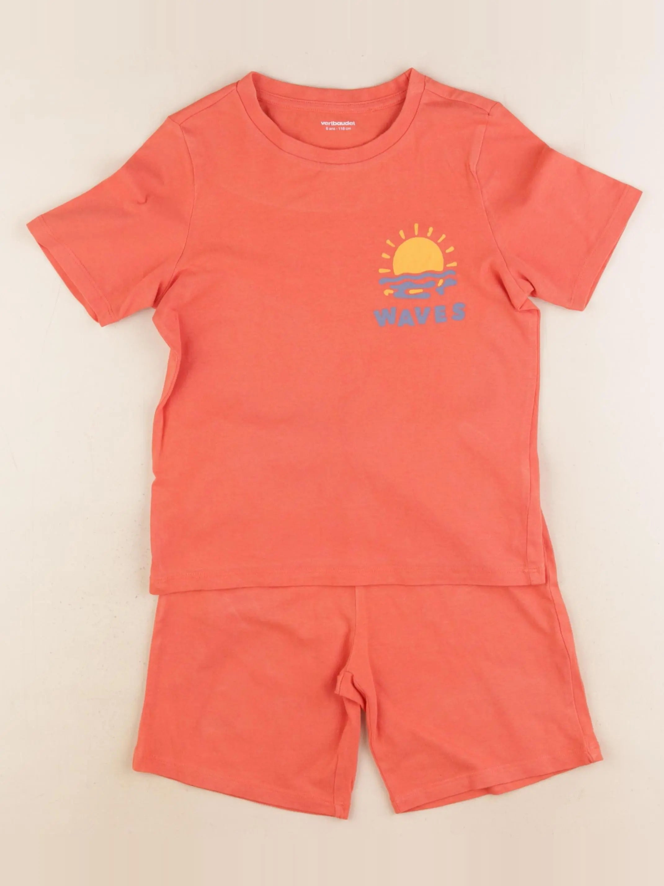 Vertbaudet - pyjama coton orange - 6 ans