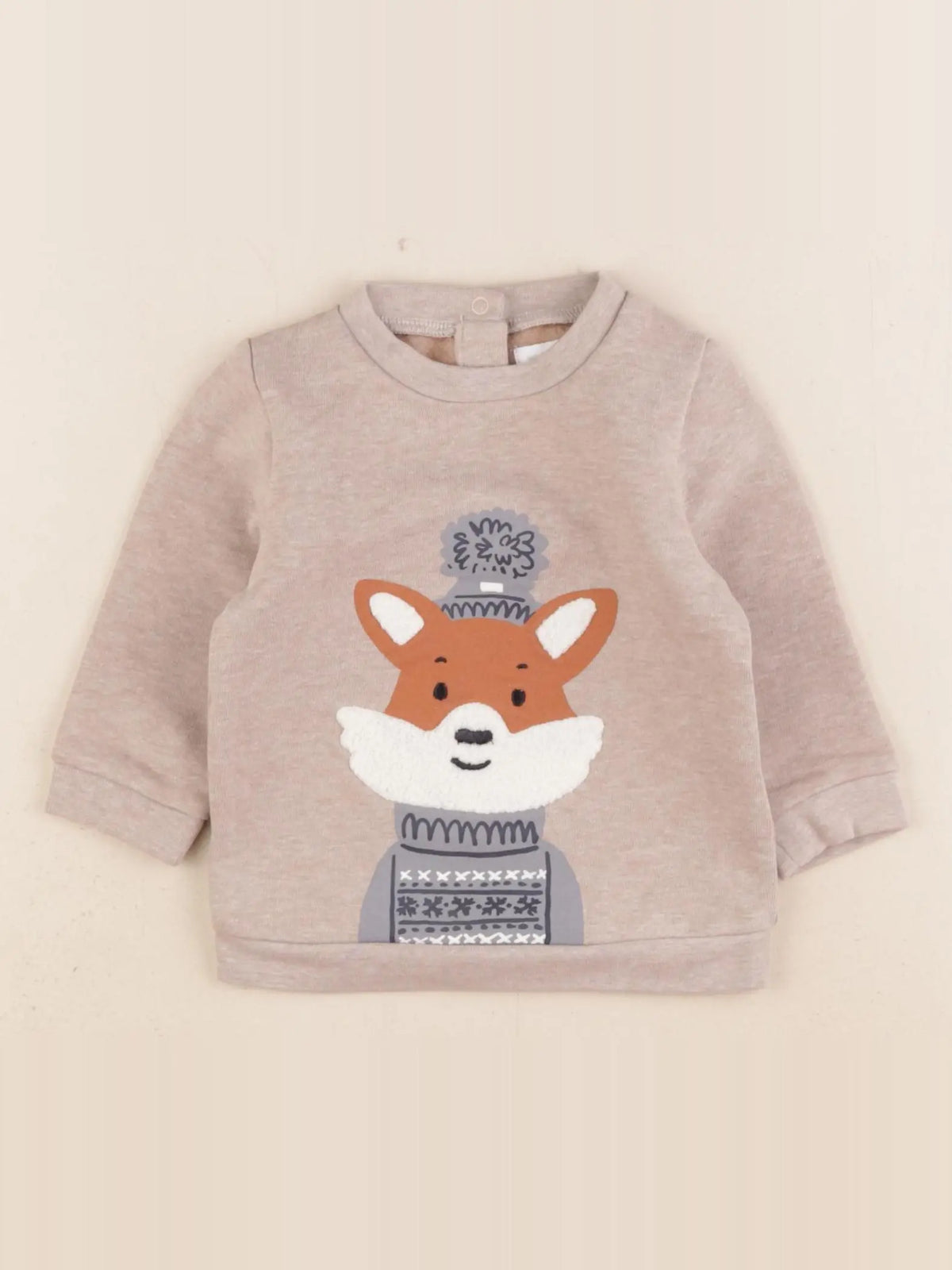 Vertbaudet - sweat beige - 6 mois