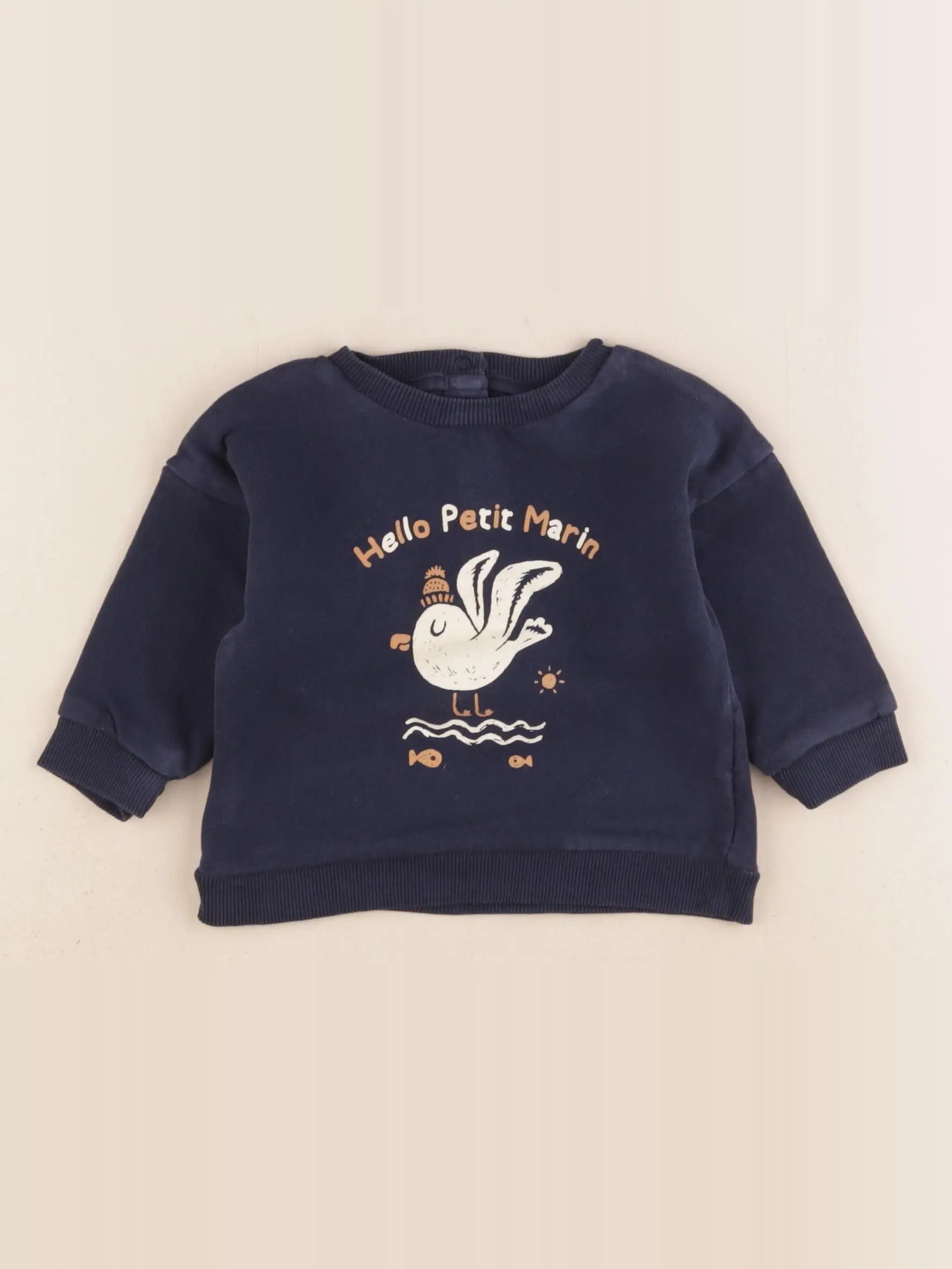 Vertbaudet - sweat bleu - 9 mois