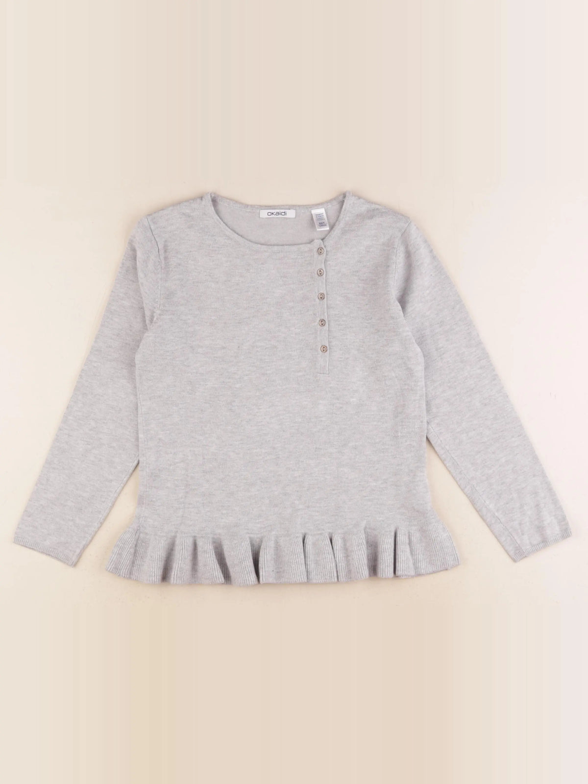 Okaidi - pull gris - 8 ans
