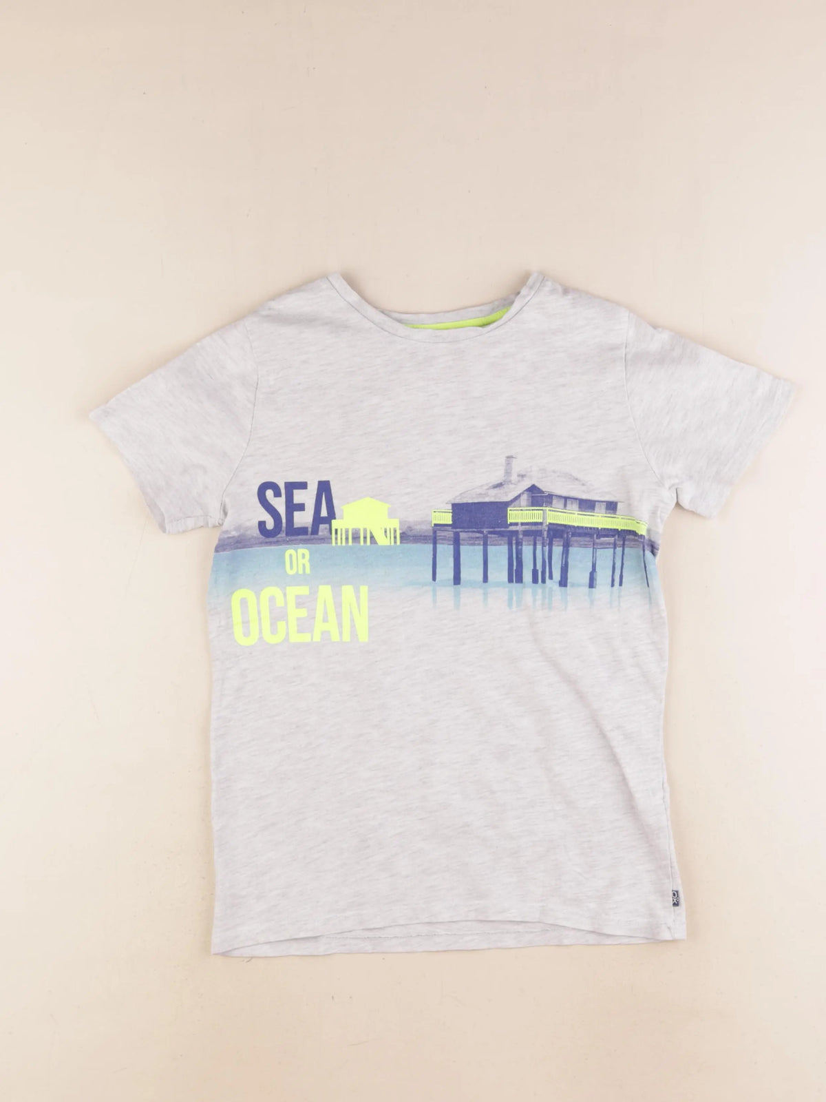 Okaidi - tee-shirt gris, bleu - 10 ans
