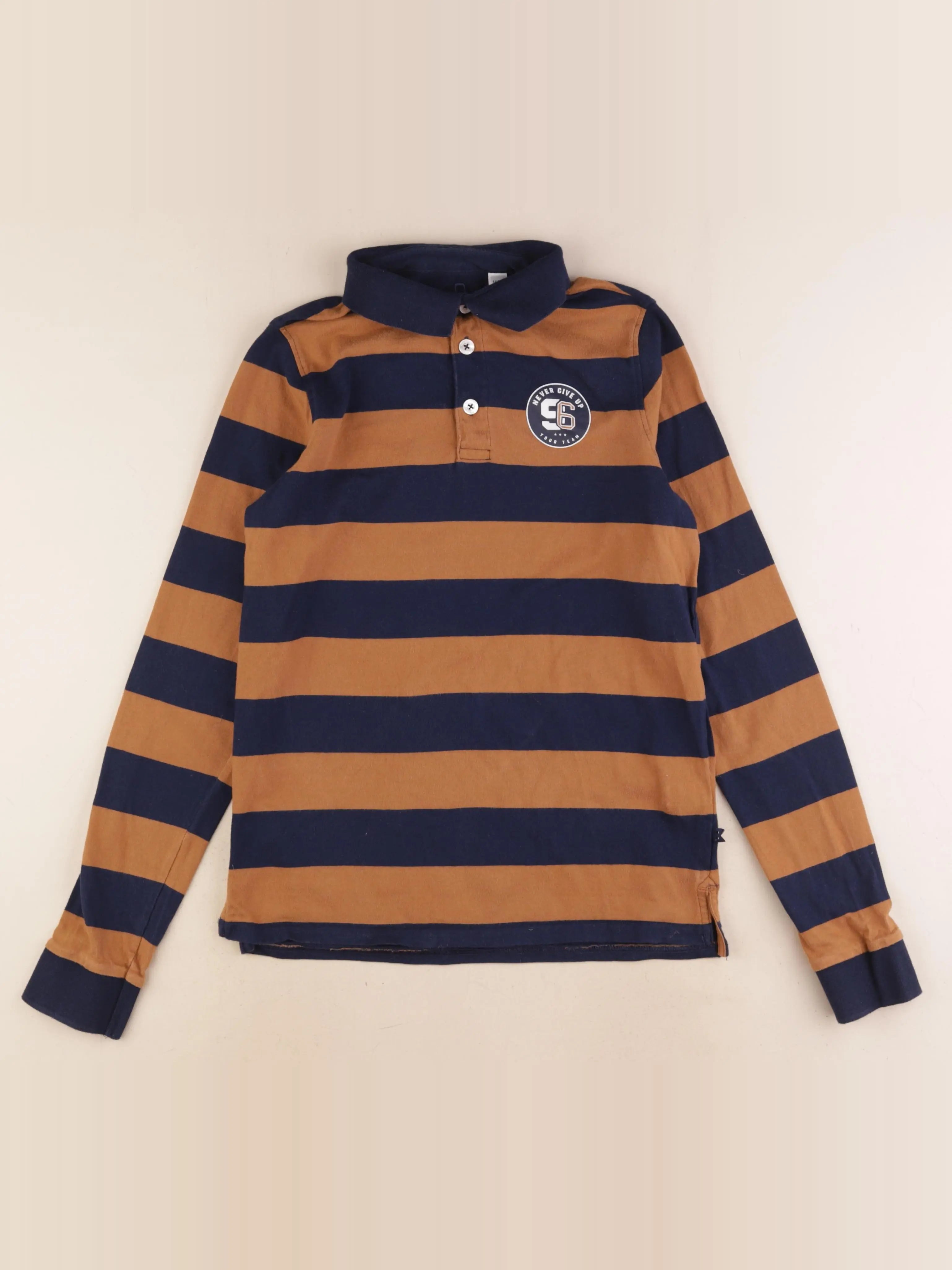 Okaidi - polo bleu, marron - 14 ans
