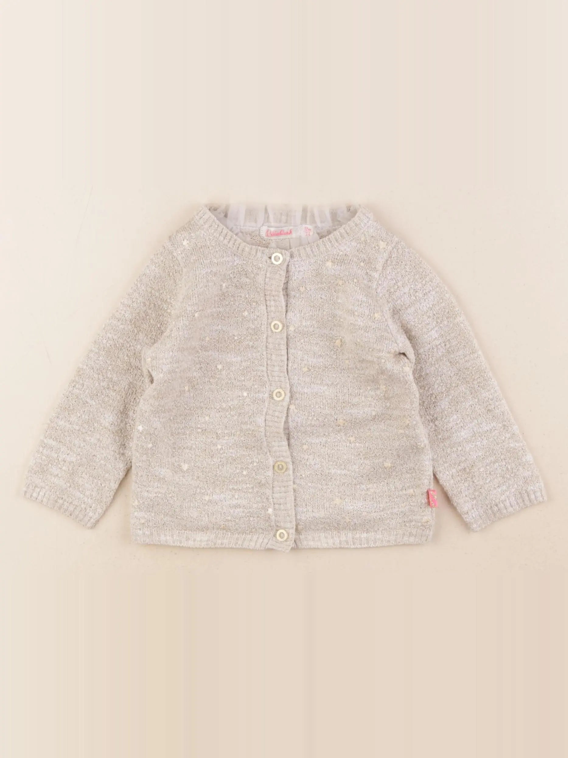 Billie Blush - gilet or, beige - 12 mois