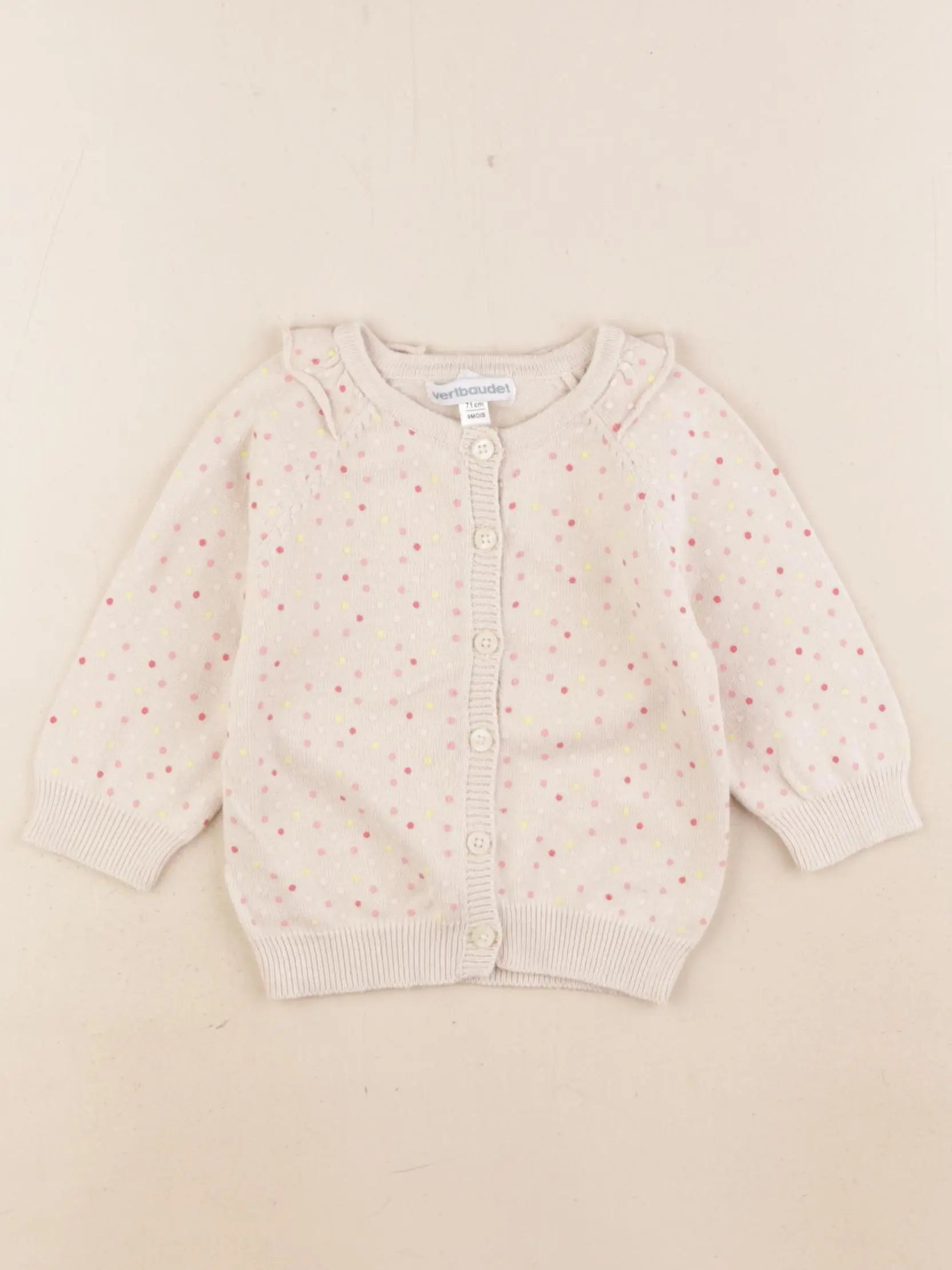 Vertbaudet - gilet marron - 9 mois