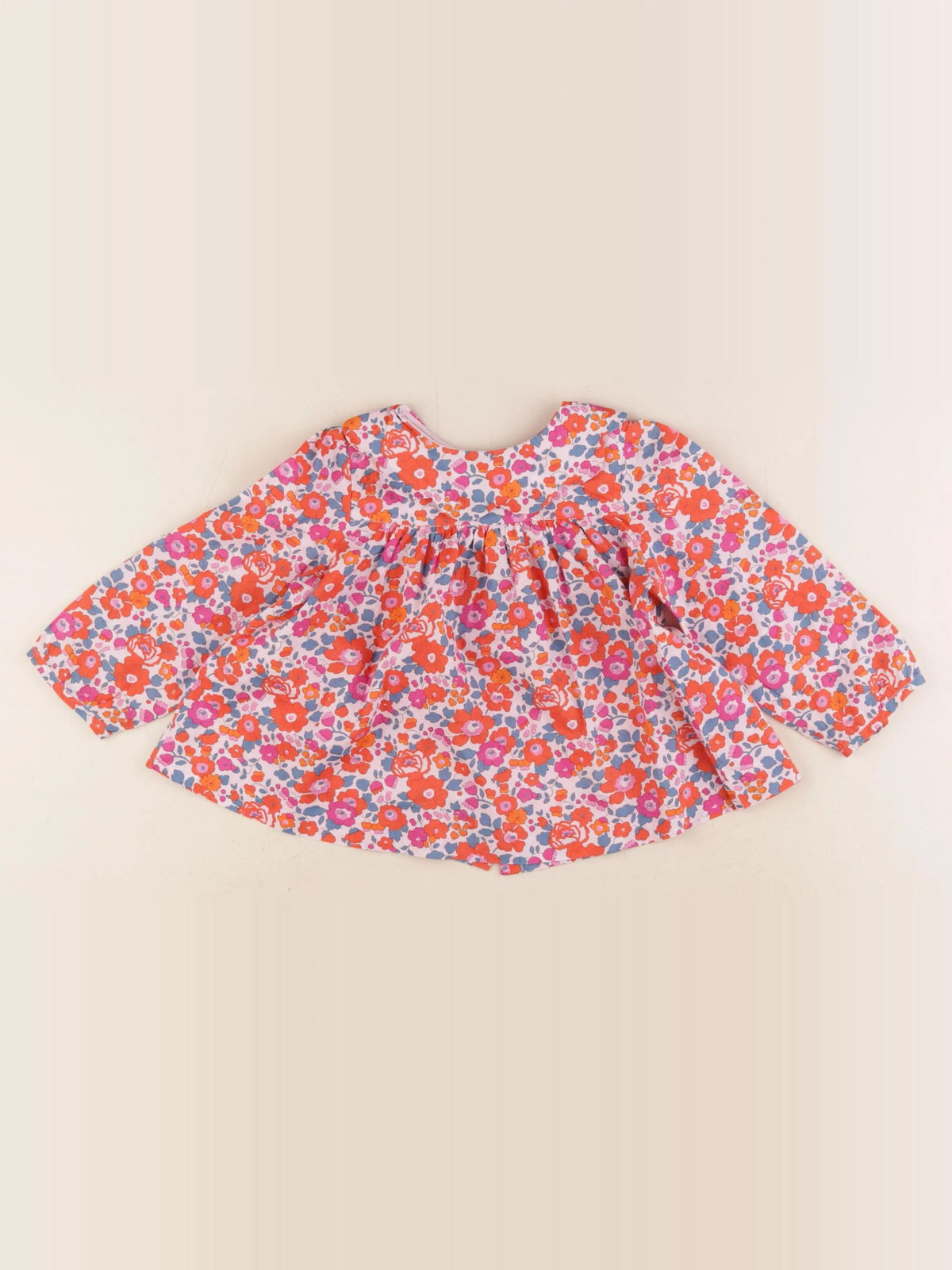Jacadi - blouse liberty rose, bleu - 24 mois